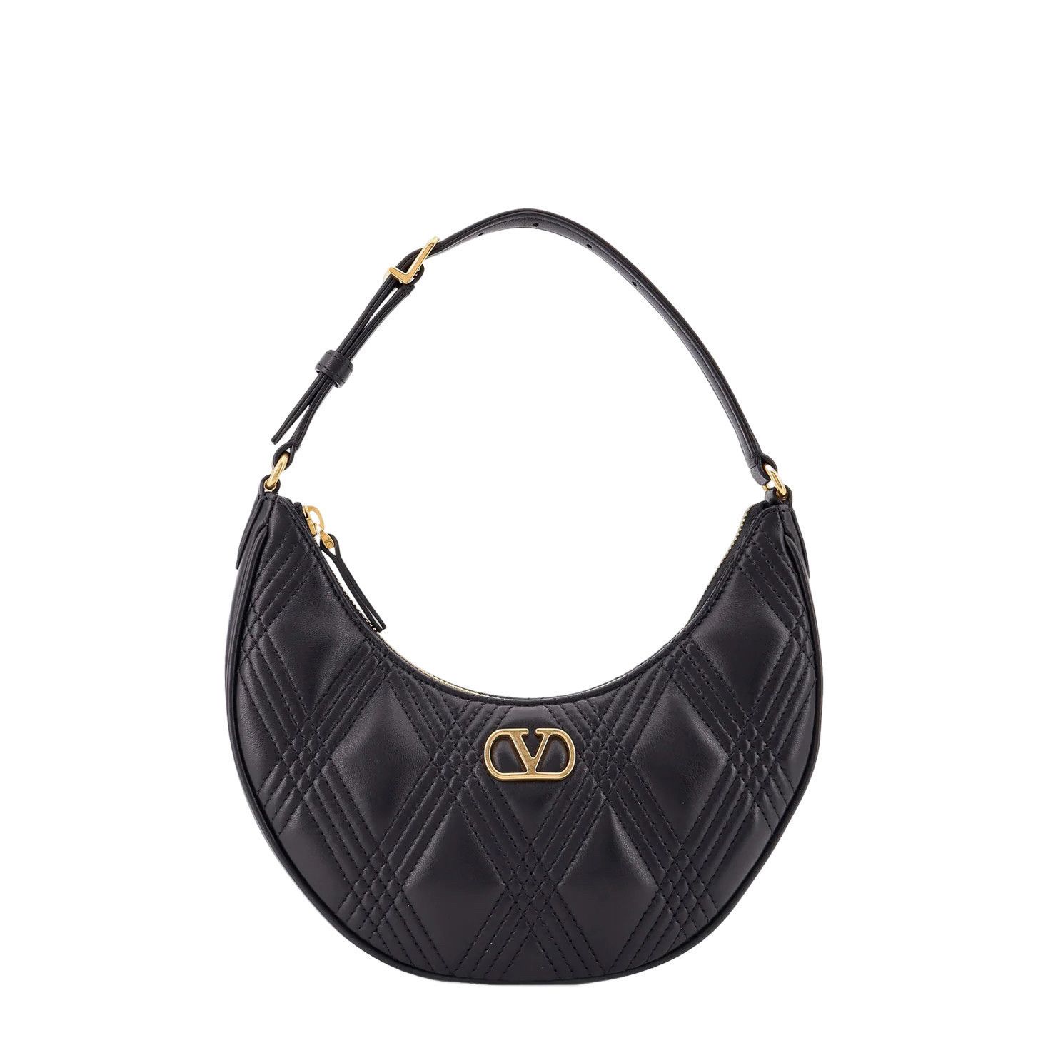 VALENTINO GARAVANI Quiltie 67 Black Quilted Nappa Leather Ho