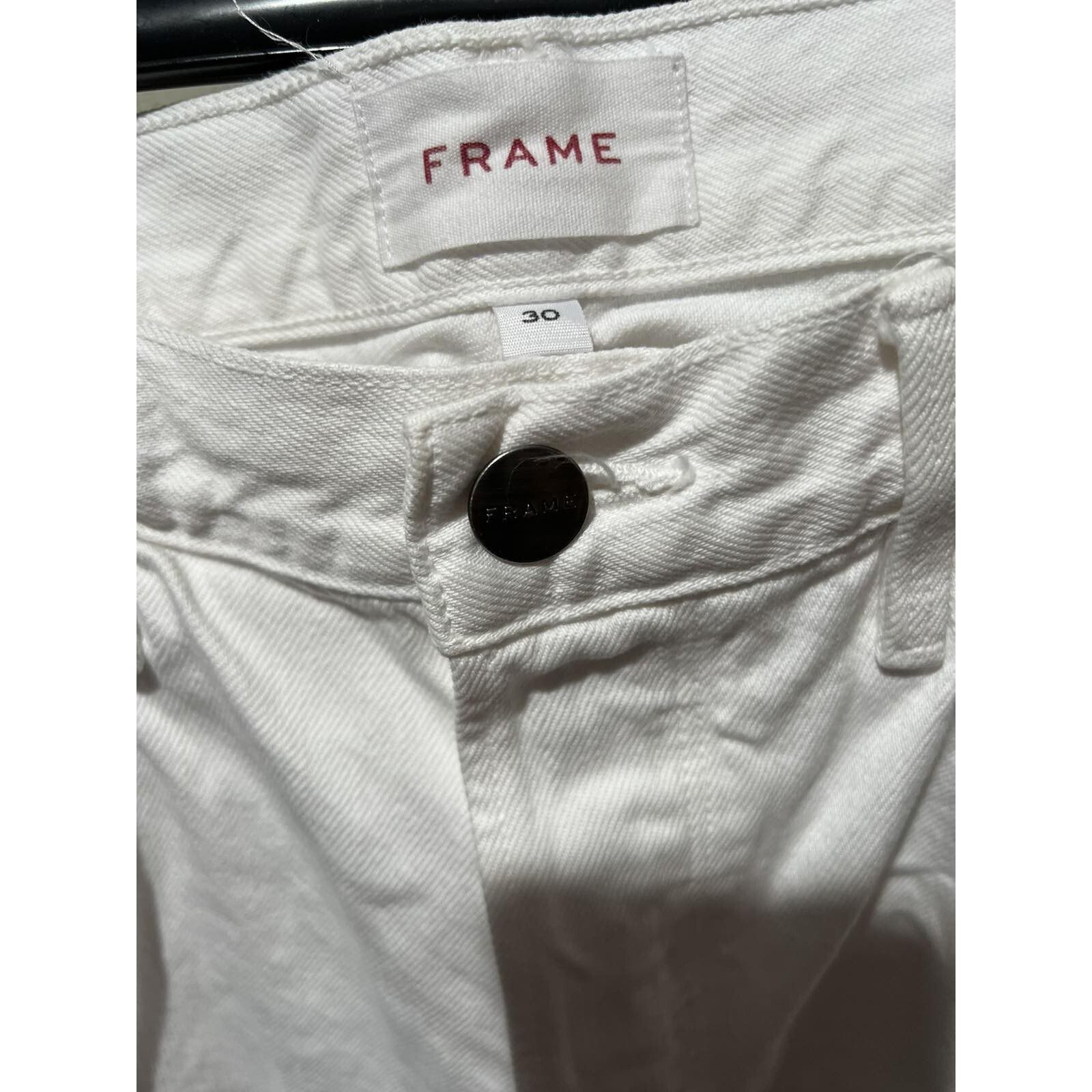 Frame FRAME Women The Cotton Jeans White Size 30 A003088 Size 30" / US 8 / IT 44 - 8 Thumbnail