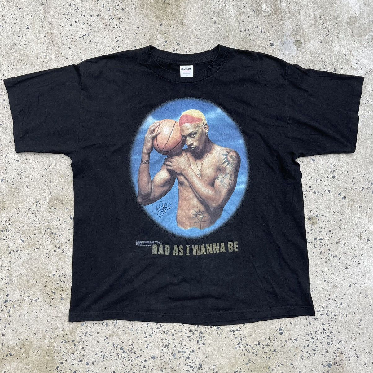 NBA Vtg 90S DENNIS RODMAN Bad As I Wanna Be Single Stitch Shirt Size US XL / EU 56 / 4 - 1 Thumbnail