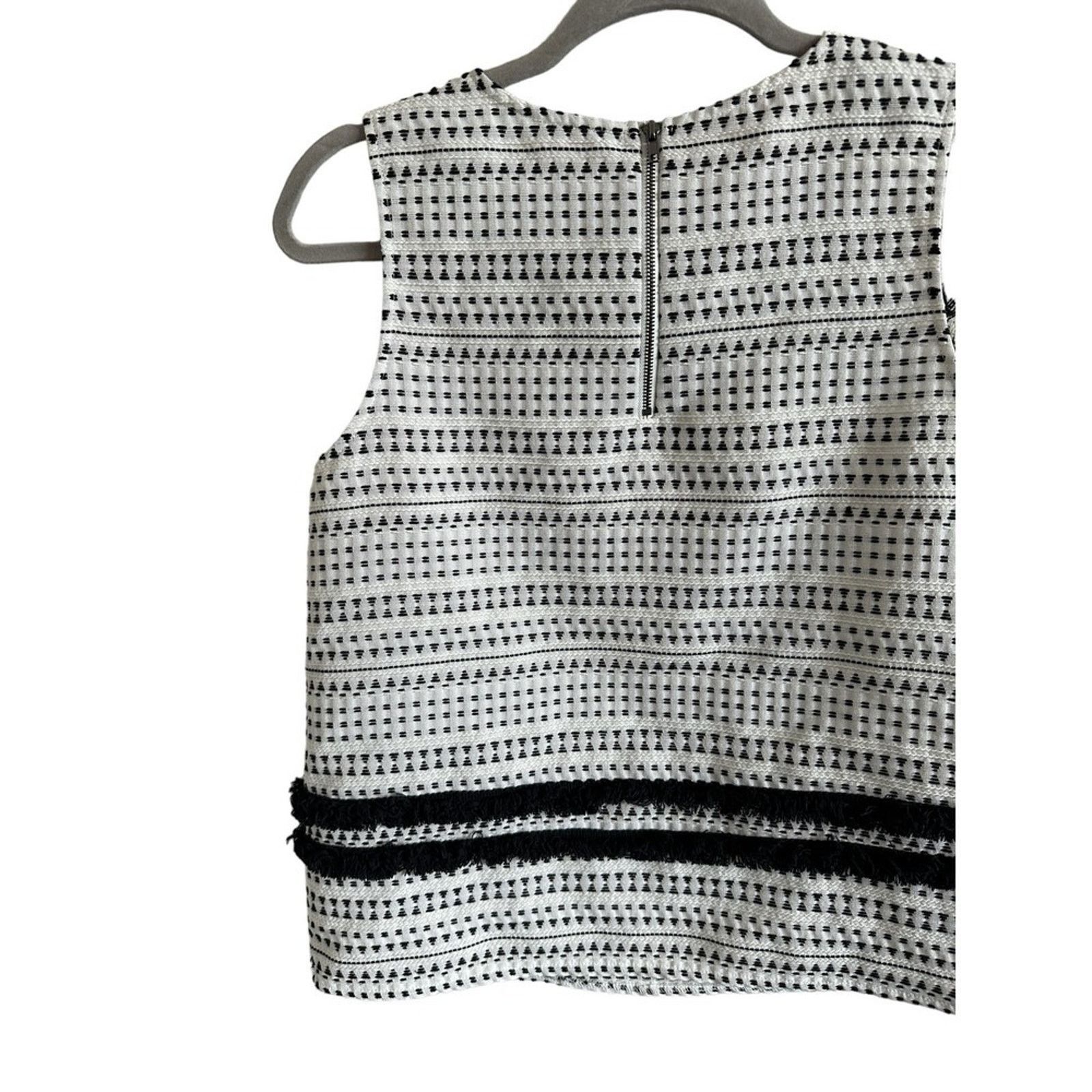 Other Pixley White and Black Sleeveless Formal Peplum Blouse Size M / US 6-8 / IT 42-44 - 9 Thumbnail
