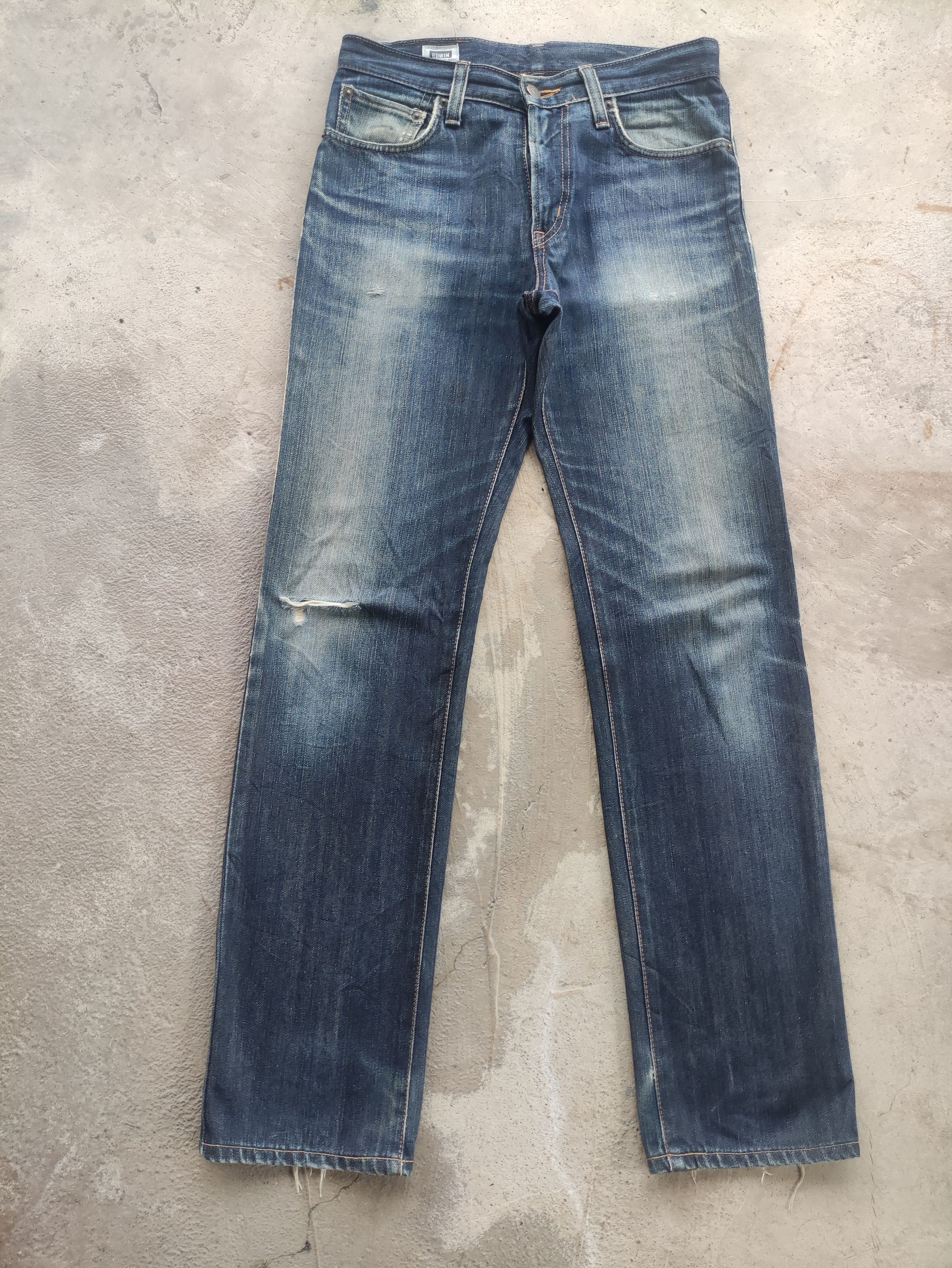 Edwin Vintage Edwin 403 Japan Jean Distressed Faded Denim Size US 32 / EU 48 - 1 Thumbnail