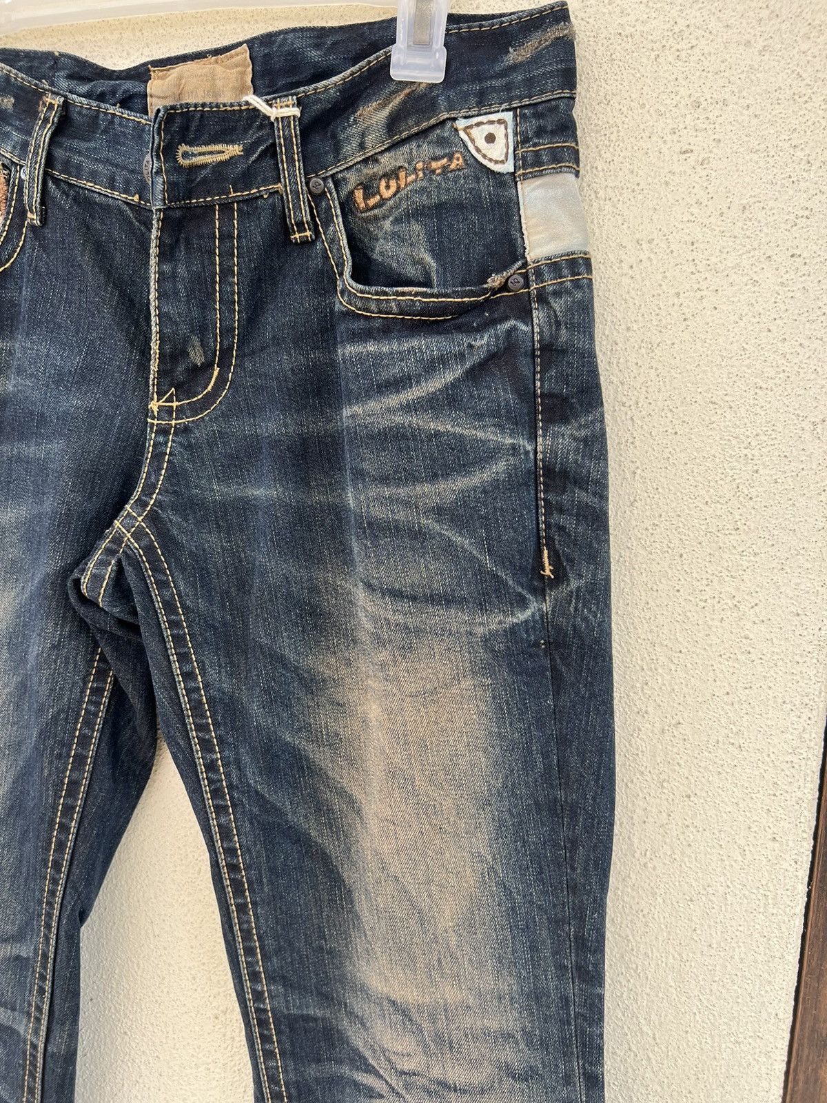 Vintage Lolita Owl Rusty Blue Denim Distressed Jeans Size US 29 - 10 Thumbnail