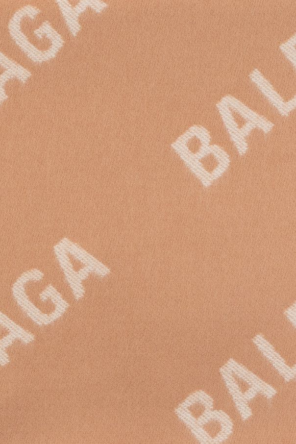 Balenciaga o1bcso1str1024 Size: OS / Allover Logo Macro Scarf Beige Size ONE SIZE - 3 Thumbnail