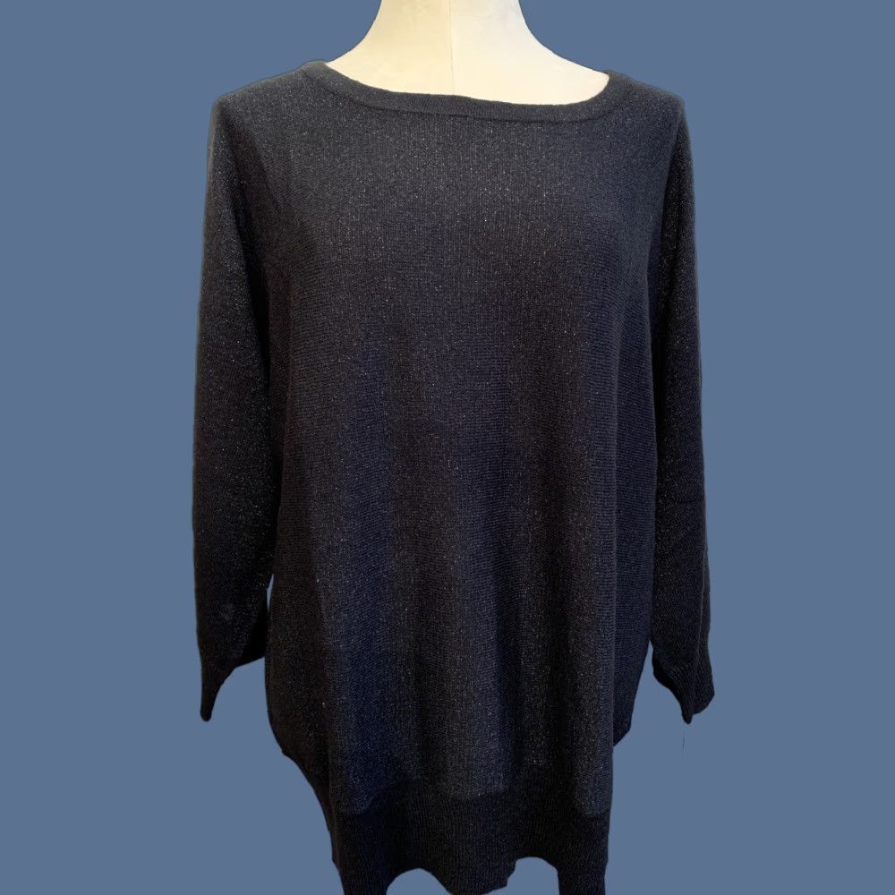 Croft & Barrow VINTAGE Croft & Barrow Women's Sweater 3/4 Sleeve XXL Black Mineral Sparkle 68% acrylic 22% polyester 10% metallic Womens Size XXL / US 16-18 / IT 52-54 - 1 Thumbnail
