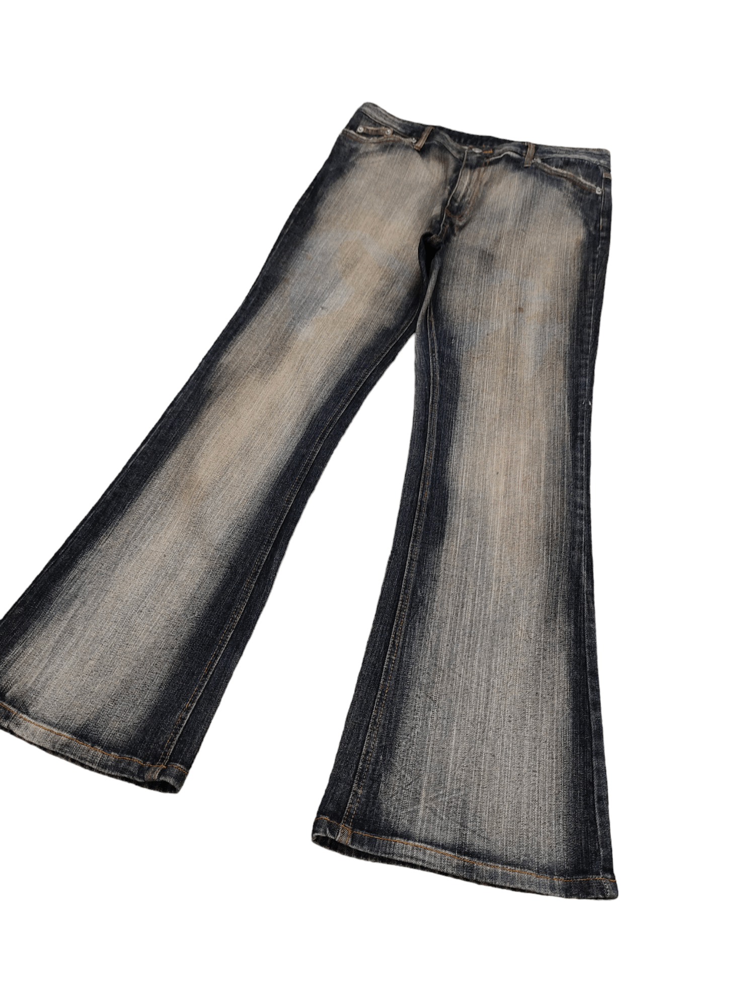 If Six Was Nine × Le Grande Bleu (L.G.B.) × Tornado Mart Flare Jeans Jouer Aur Faded Wash Denim Bootcut Y2k Size US 32 / EU 48 - 1 Thumbnail