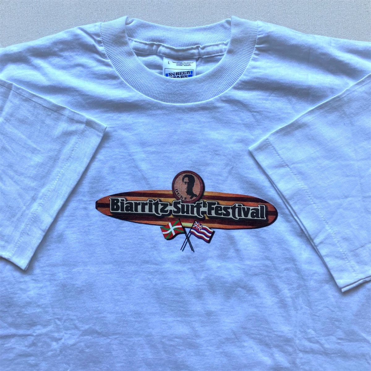 Vintage 90s Biarritz Surf Festival Tee Shirt L’esprit D’Hawaii Size US XL / EU 56 / 4 - 5 Thumbnail