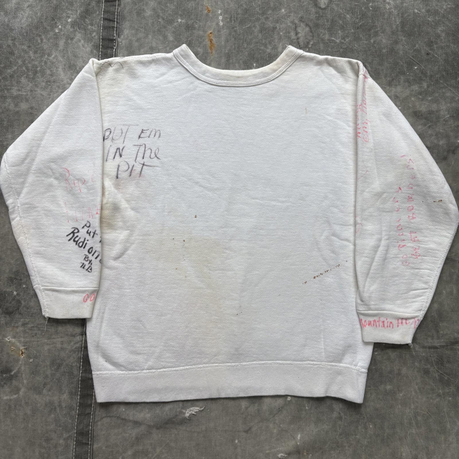 Vintage Vintage 60s Hand Drawn Writing Joke Senior School Sweatshirt Size US M / EU 48-50 / 2 - 2 Thumbnail