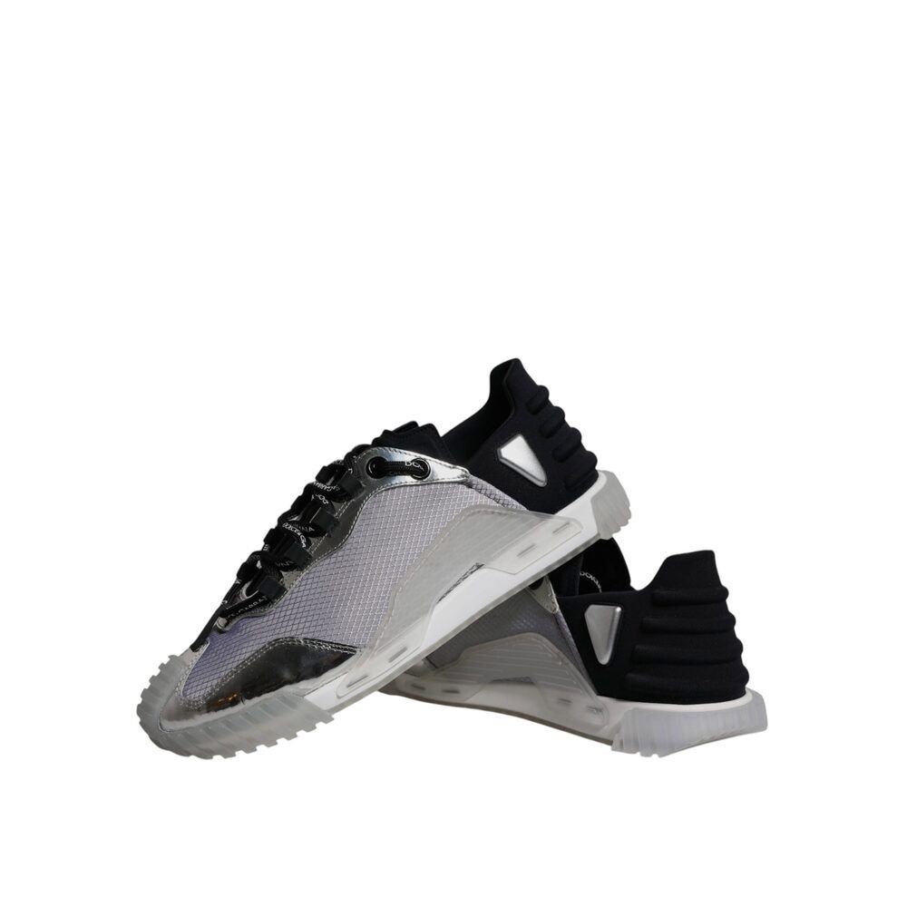 Dolce & Gabbana Dolce & Gabbana Silver Black Nylon NS1 Low Top Sneakers Shoe Size US 8 / EU 41 - 8 Thumbnail