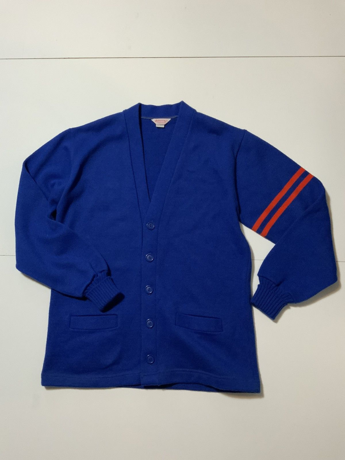 Vintage Vintage 60s 70s Hatchers MFG Stripe Varsity Cardigan Sweater Size US M / EU 48-50 / 2 - 1 Thumbnail