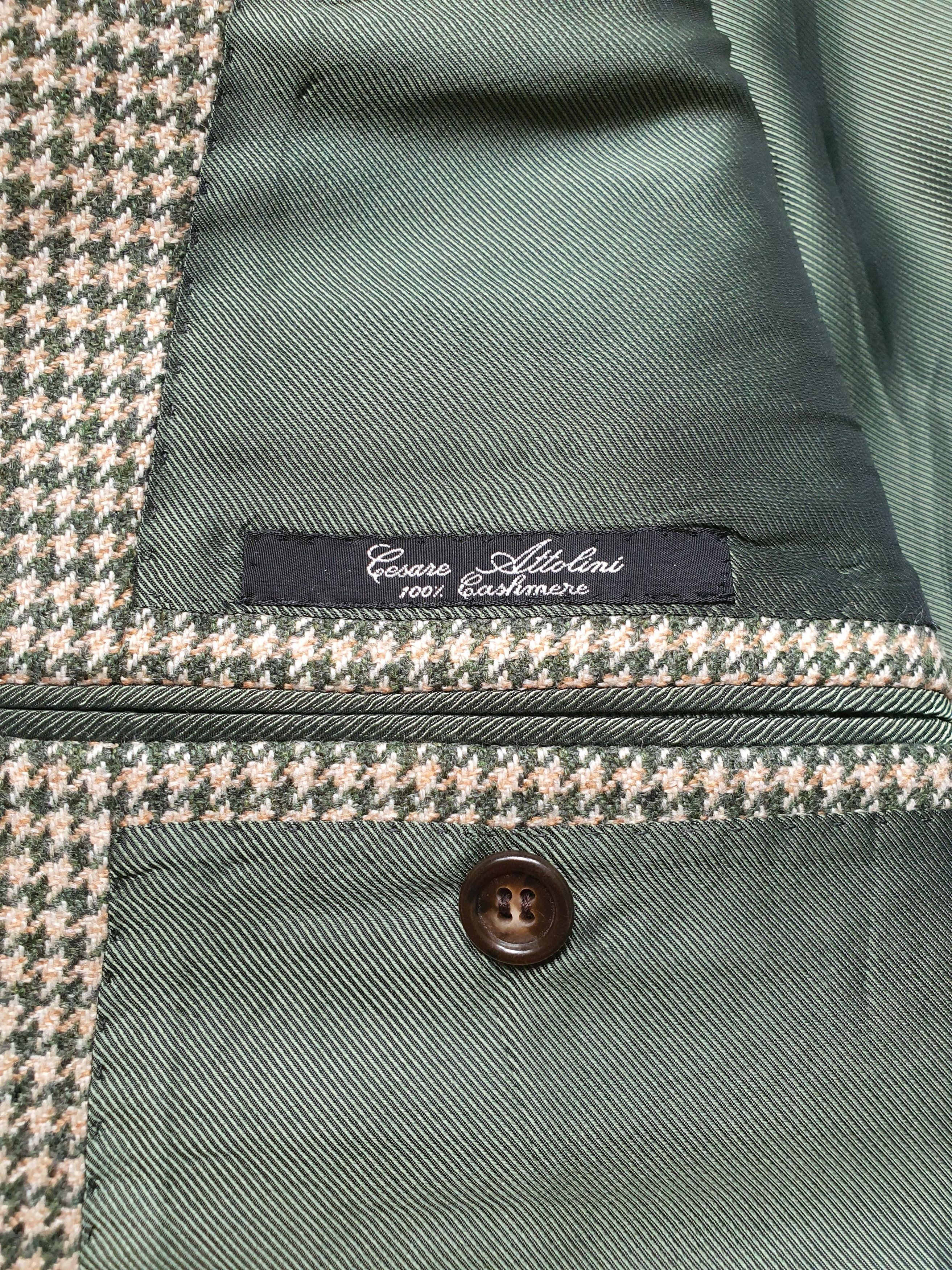 Cesare Attolini 100% Cashmere Houndstooth Sports Coat Jacket - Sz IT 56 Size 46R - 6 Thumbnail
