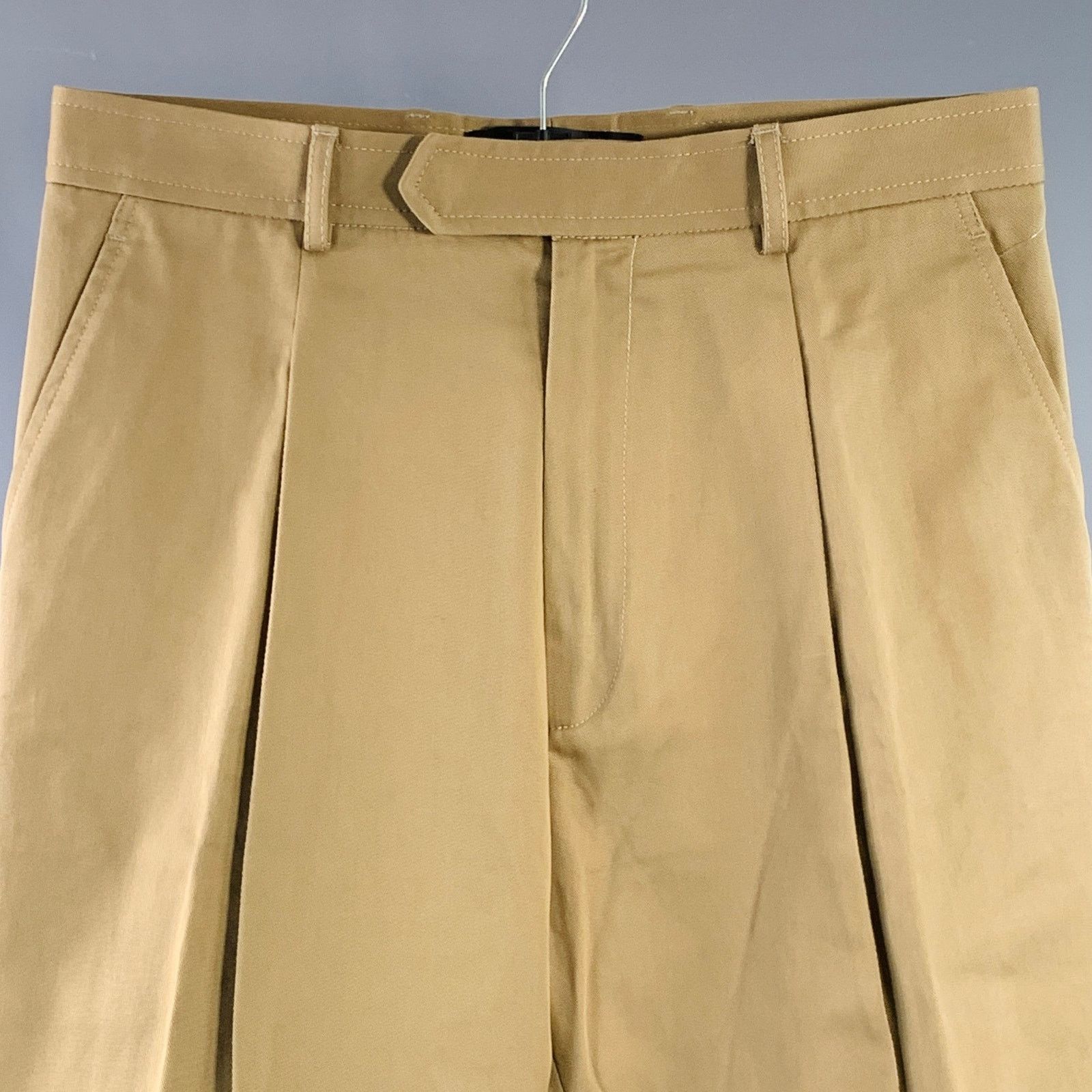Haider Ackermann HAIDER ACKERMANN Size 32 Khaki Pleated Cropped Casual Pants Size US 32 / EU 48 - 2 Thumbnail