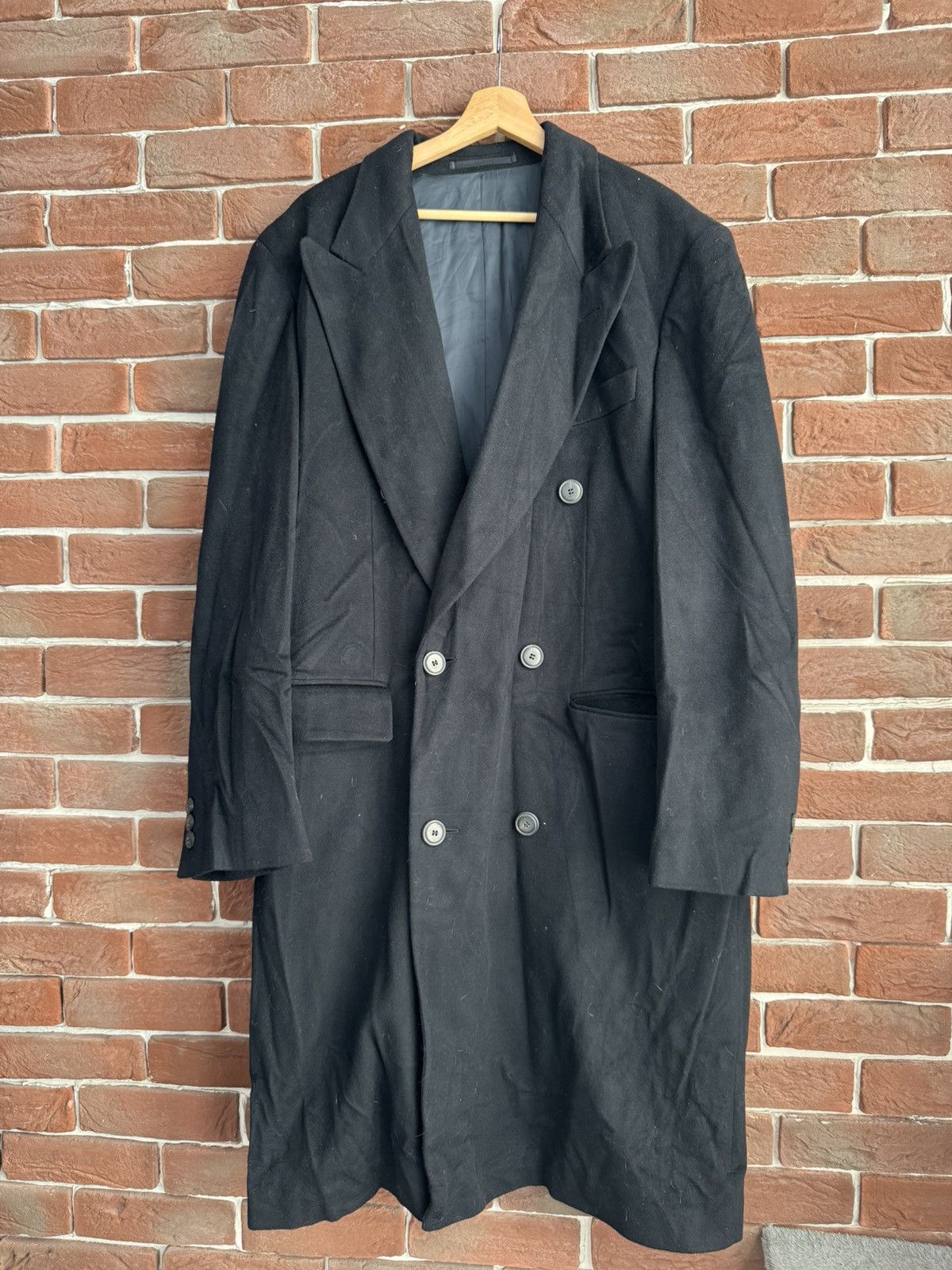 Hugo Boss Vintage HUGO BOSS Wool Over Coat Loro Piana Fabric L Black Size US L / EU 52-54 / 3 - 1 Thumbnail
