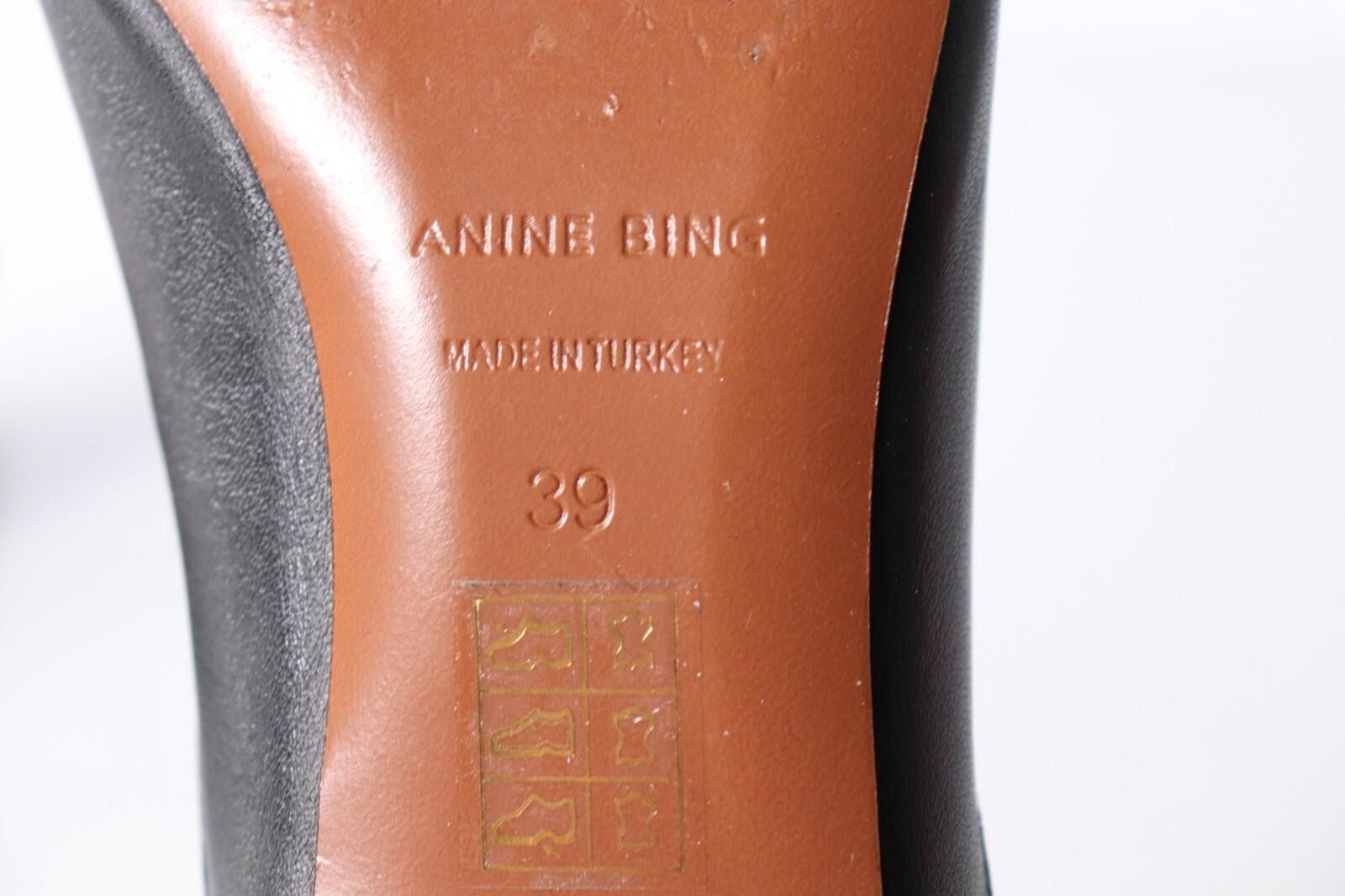 Designer Anine Bing Women 39 Black Rooney Mules Pointed Low Heel Pump Size US 9 / IT 39 - 9 Thumbnail