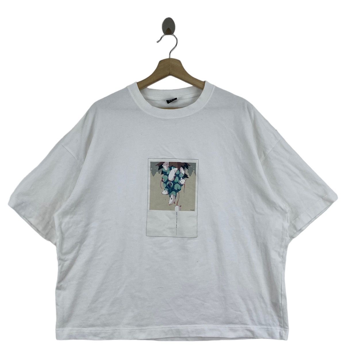 GU GU Japanese Brand x SUDA KEINA Pop Art Print Oversize White Size US L / EU 52-54 / 3 - 1 Thumbnail