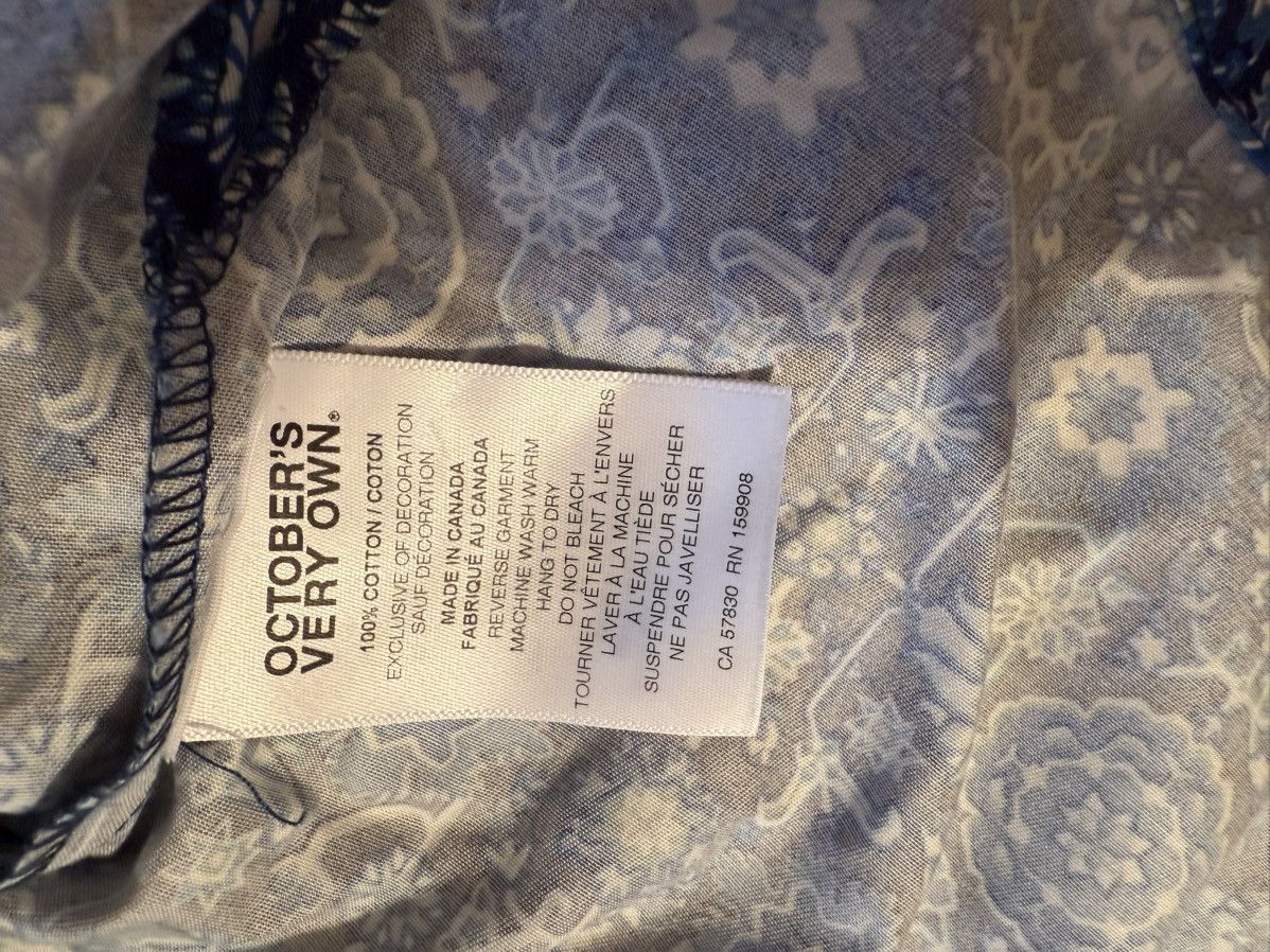 October's Very Own OVO Blue Pattern Summer Short Sleeve Button Up Size US L / EU 52-54 / 3 - 4 Thumbnail