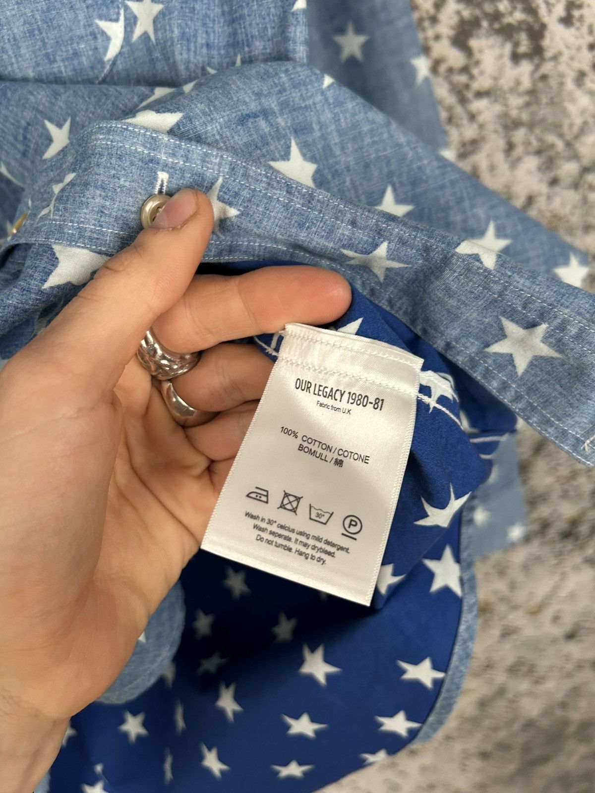Our Legacy Our Legacy 1980-81 Stars Blue Shirt Designer Avant Garde Size US M / EU 48-50 / 2 - 7 Thumbnail