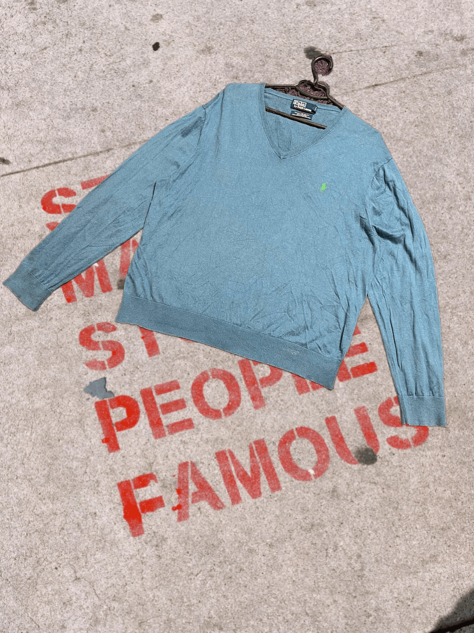 Polo Ralph Lauren Ralph Lauren Sweater Pullover V Neck Pony SunFaded Y2K Size US XXL / EU 58 / 5 - 1 Thumbnail