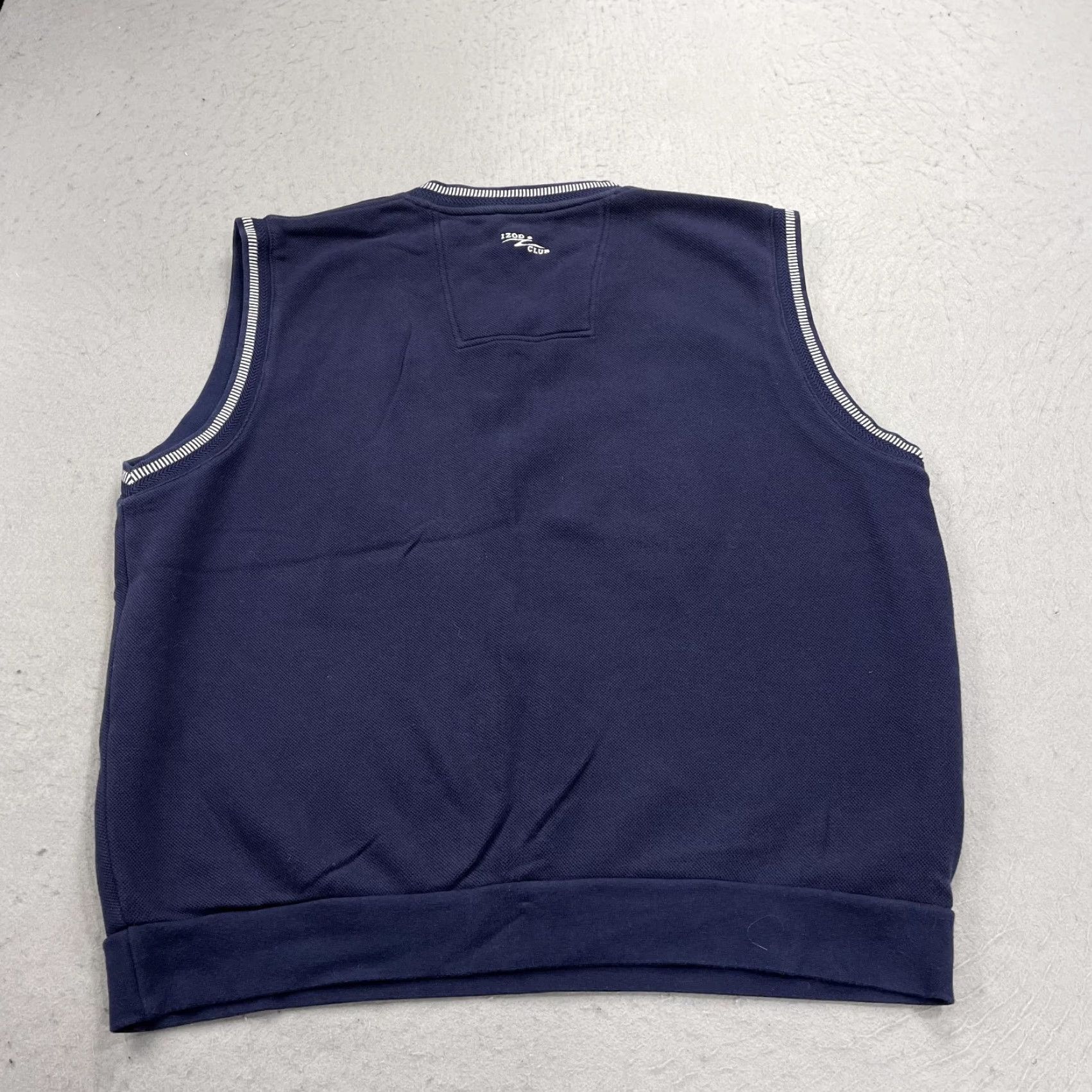 Izod VINTAGE Izod Vest Mens XL Blue 90s Golf Sleeveless Cotton Knitted V-Neck Logo Sweater Shirt Size US XL / EU 56 / 4 - 4 Thumbnail