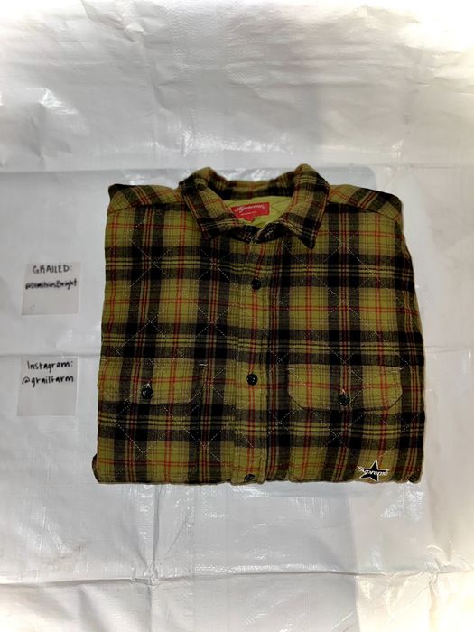 Supreme Supreme Quilted Plaid Flannel Shirt | Grailed