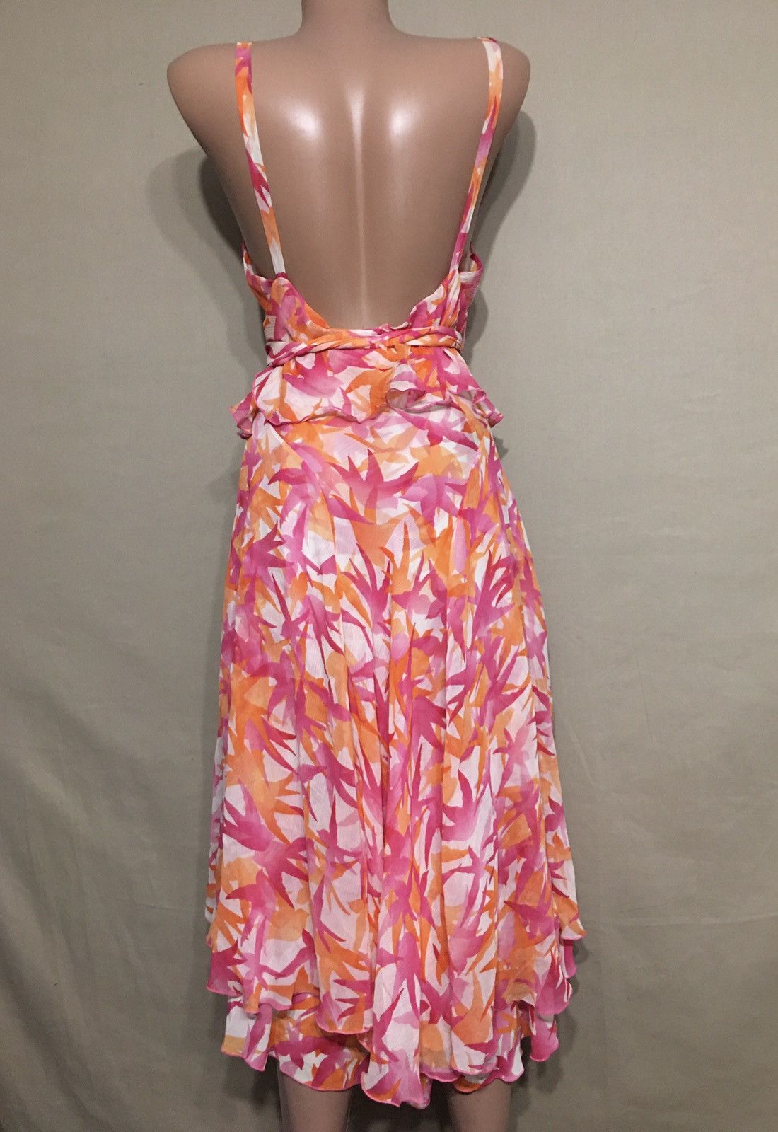 Diane von Furstenberg Diane Von Furstenberg Silk Pink & Orange Pretty Dress Size M / US 6-8 / IT 42-44 - 5 Thumbnail