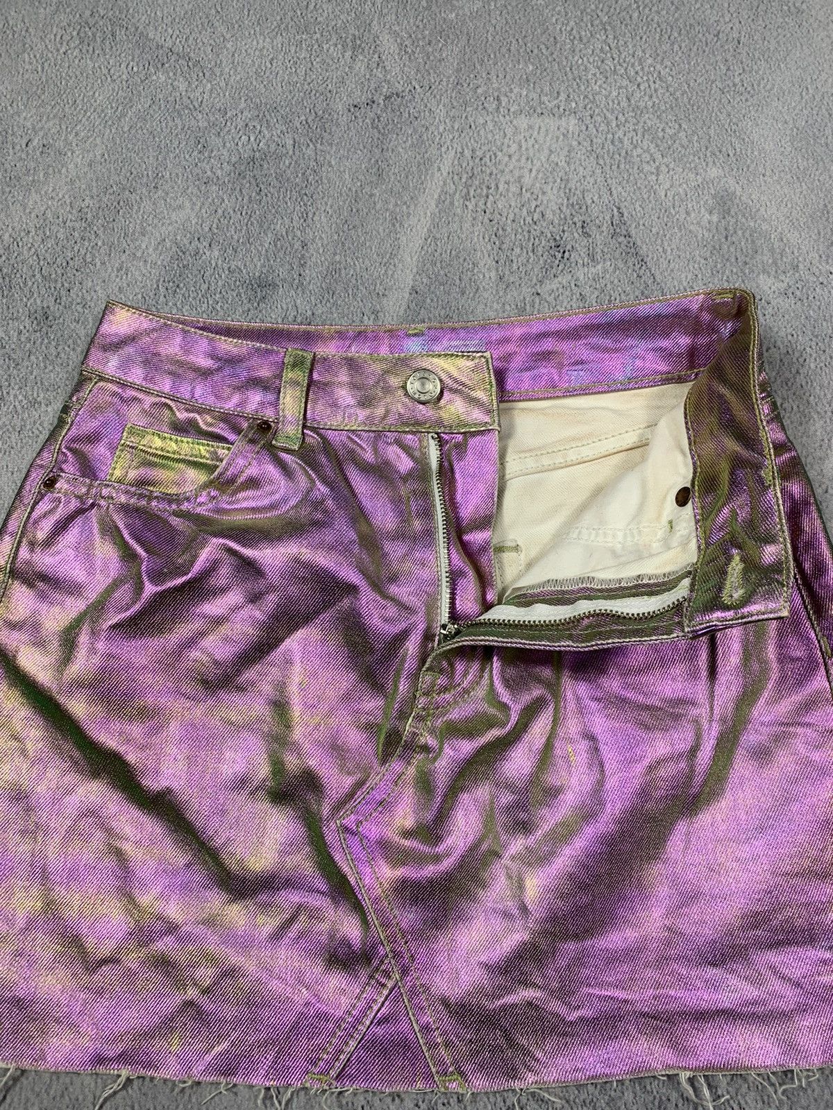 Japanese Brand × Vintage Vintage Y2K Gradient denim mini skirt avant garde size 28 Size 26" / US 2 / IT 38 - 4 Thumbnail