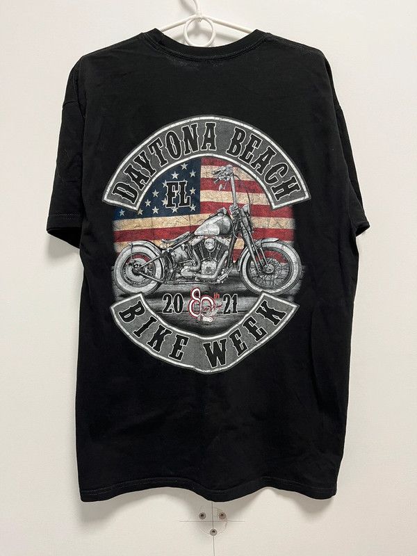 Vintage Daytona Beach FL Bike Week Print T-Shirt Size US L / EU 52-54 / 3 - 5 Thumbnail