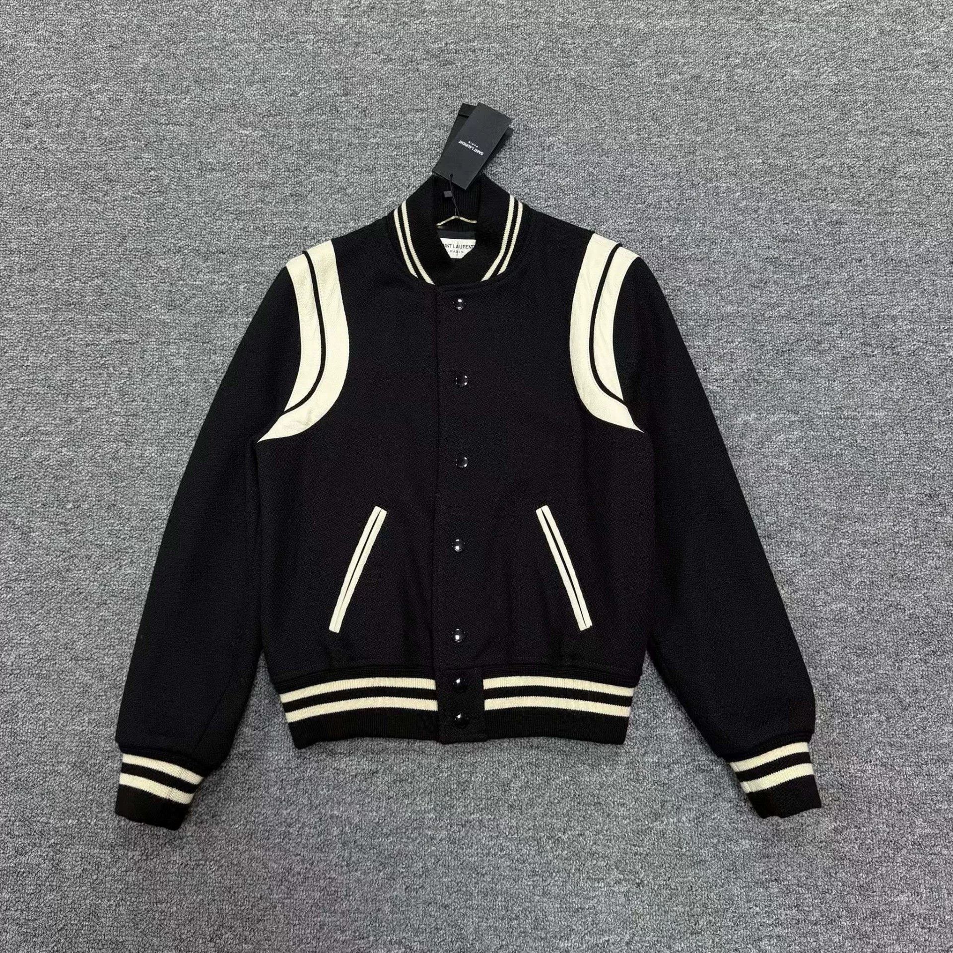 Saint Laurent Paris Saint Laurent Black White Baseball Jacket Size US M / EU 48-50 / 2 - 1 Thumbnail