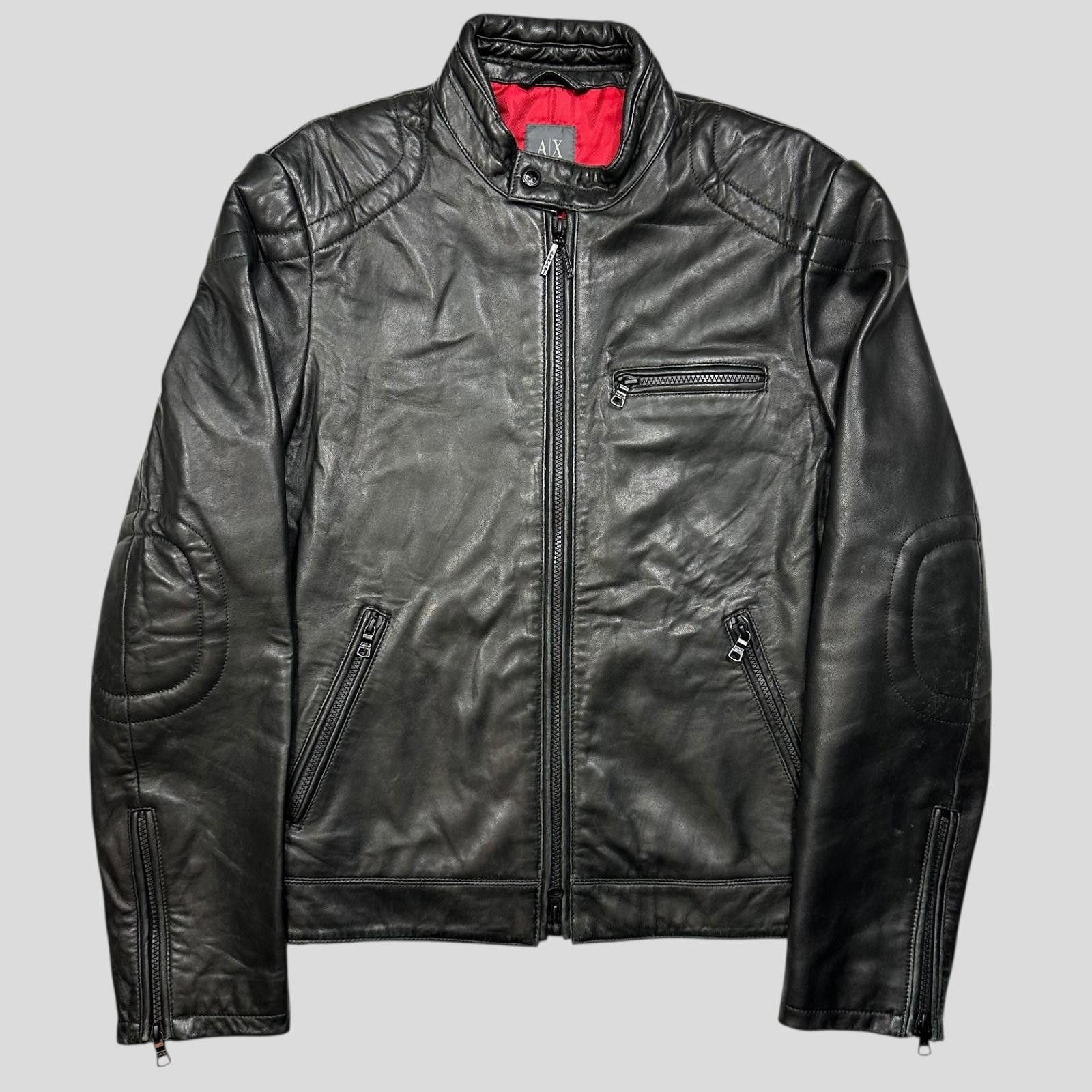 Armani Armani Leather Moto Padded Biker Jacket - S Size US S / EU 44-46 / 1 - 1 Thumbnail
