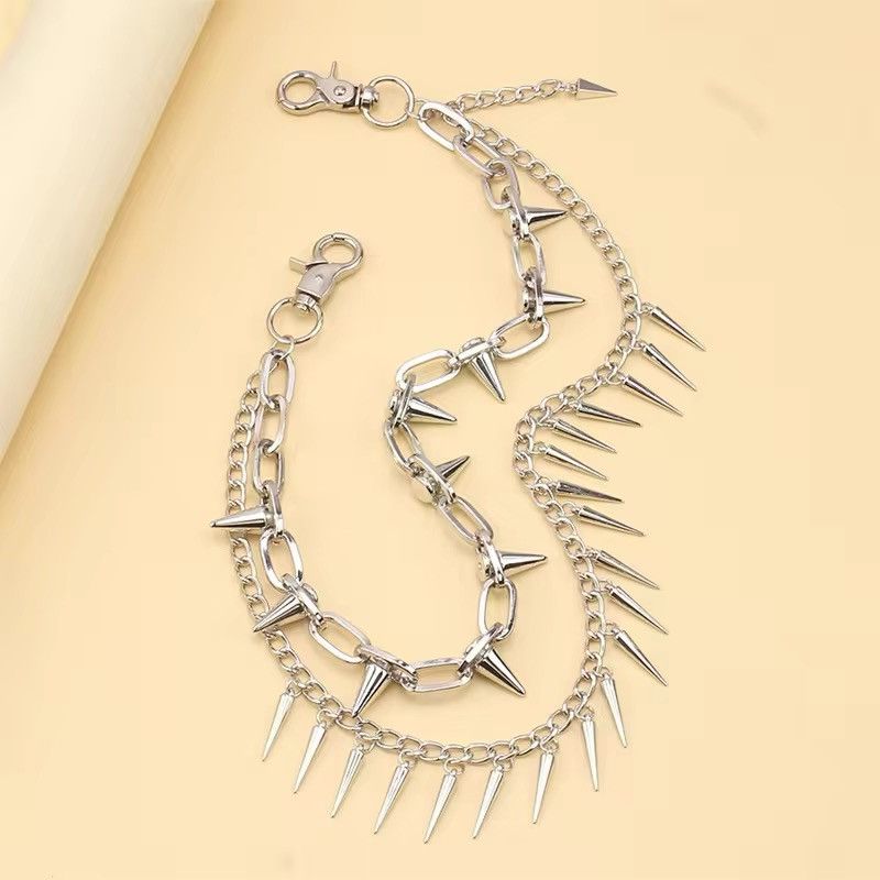 Jewelry 2 Layered Punk Chain On The Jeans Pants Size ONE SIZE - 3 Thumbnail
