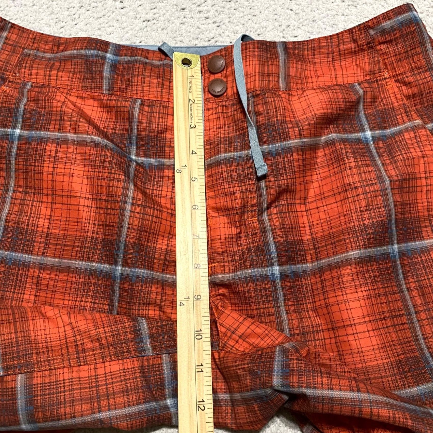 Vintage Columbia Board Shorts Mens sz 34 Orange Plaid Outdoor Beach Pockets Inseam 10" Size US 34 / EU 50 - 6 Thumbnail