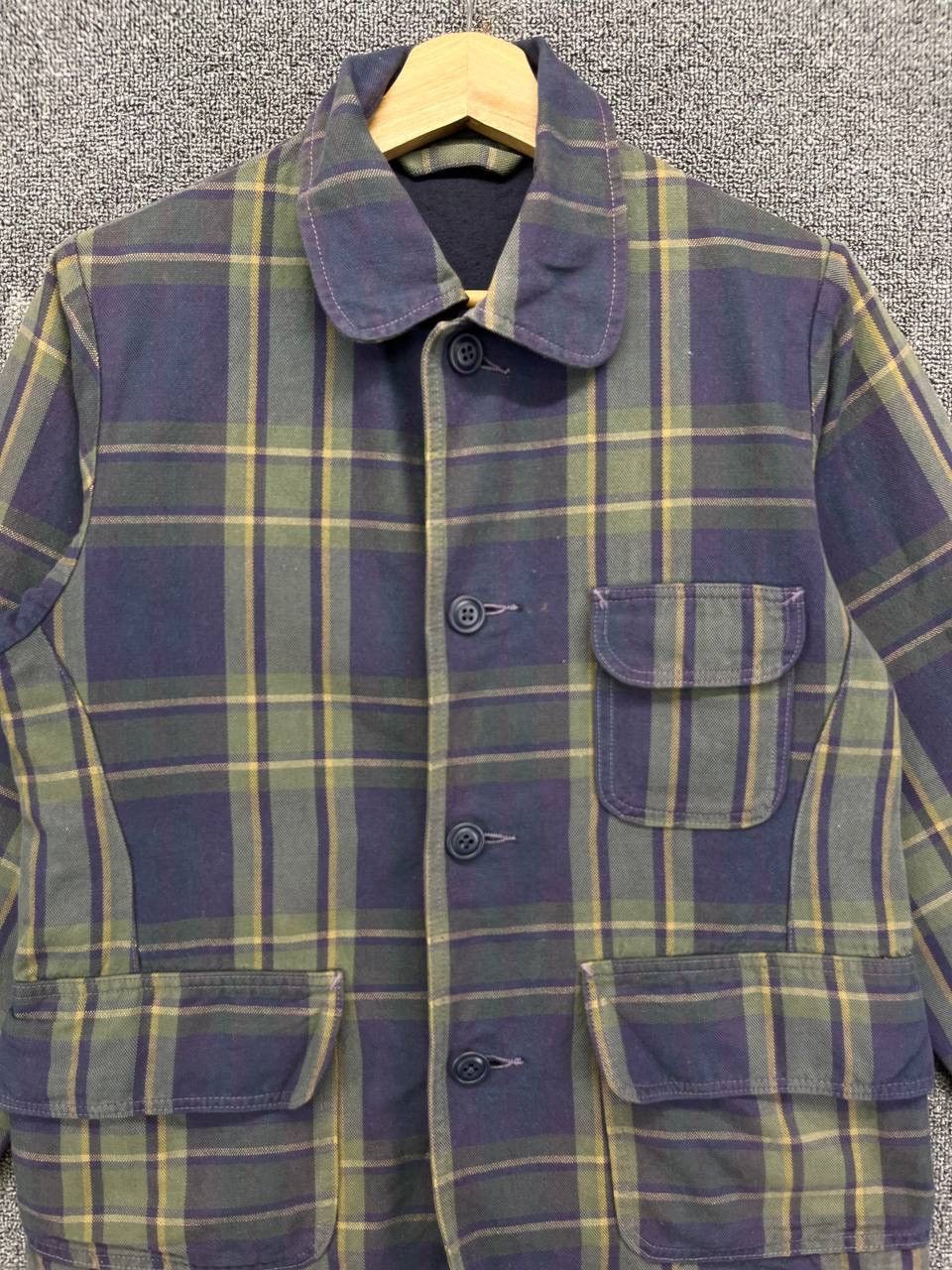 45rpm Vintage 90s 45Rpm Rare Shadow Plaid Button Up Jacket Size M / US 6-8 / IT 42-44 - 5 Thumbnail