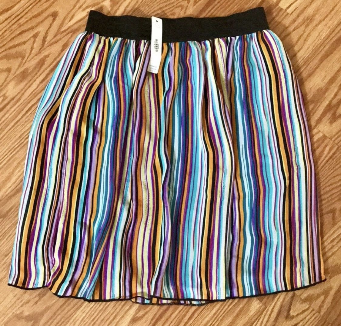 Other SWAK DESIGNS MULTI COLOR STRIPED CHIFFON MINI SKIRT SIZE M Size 28" / US 6 / IT 42 - 1 Thumbnail