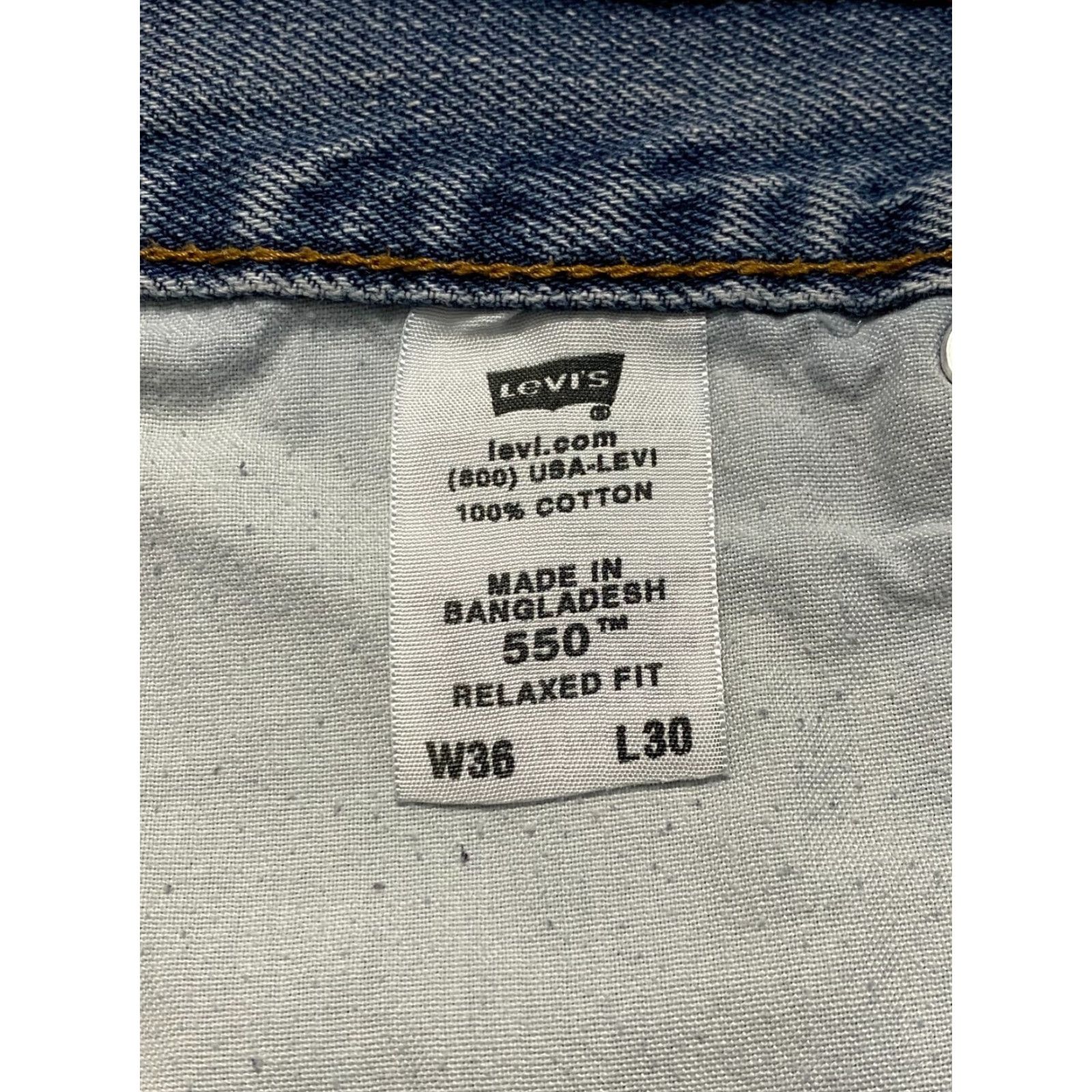 Levi's VINTAGE Levi's 550 Jeans Mens 36×30 Blue Relaxed Fit 5-Pocket Denim Straight Classic 100% Cotton Modern Whiskers Size US 36 / EU 52 - 5 Thumbnail