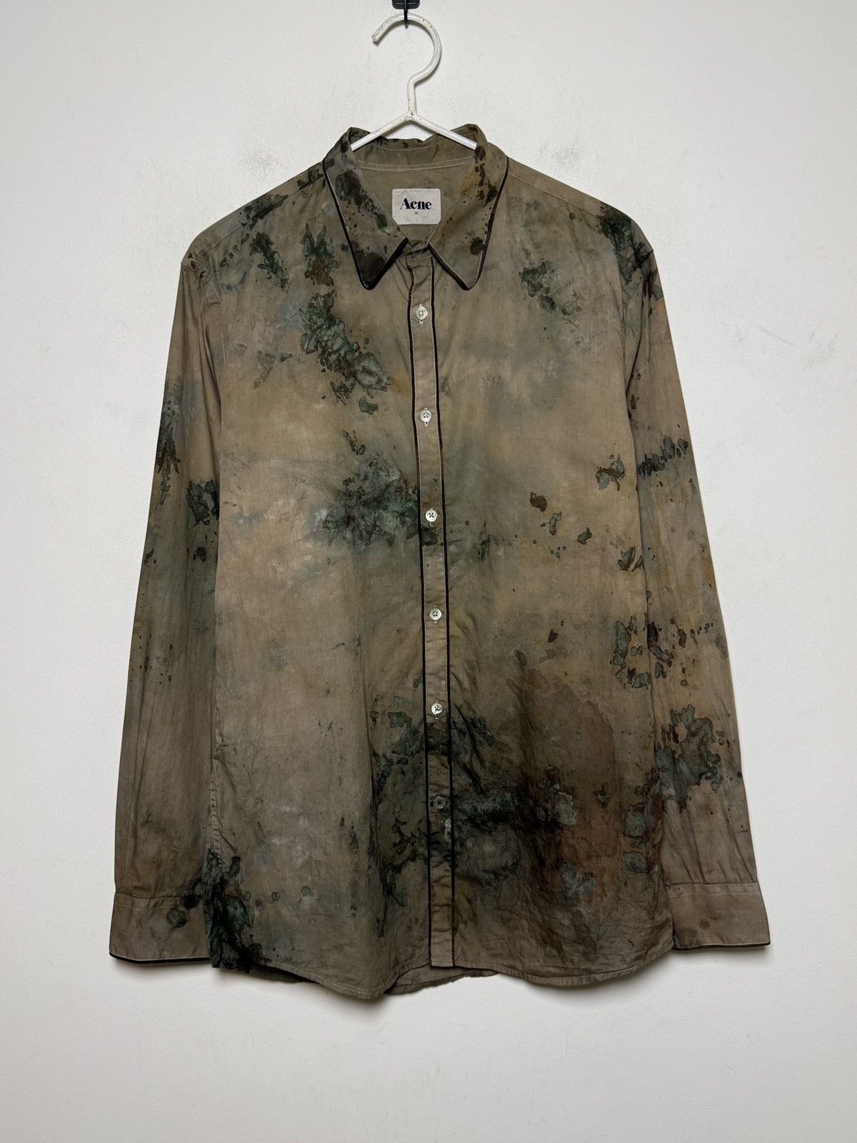 acne vintage mud travis denim shirt tie dye y2k