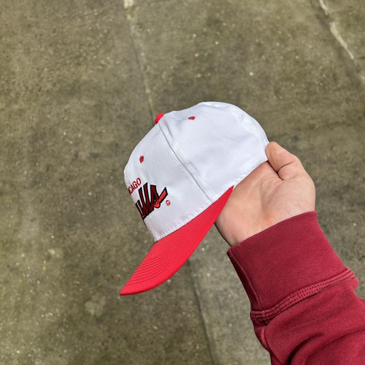 NBA × Sports Specialties Vintage Sport Specialities Chicago Bulls Script SnapBack Size ONE SIZE - 4 Thumbnail