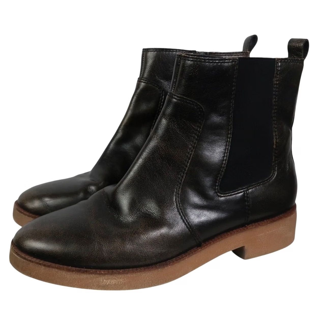 Lucky Brand Lucky Brand Ressy Black Leather Bootie Women 10 Leather Zip Casual Ankle Boots Womens Low Heel Fall Spring Winter Size US 10 / IT 40 - 4 Thumbnail