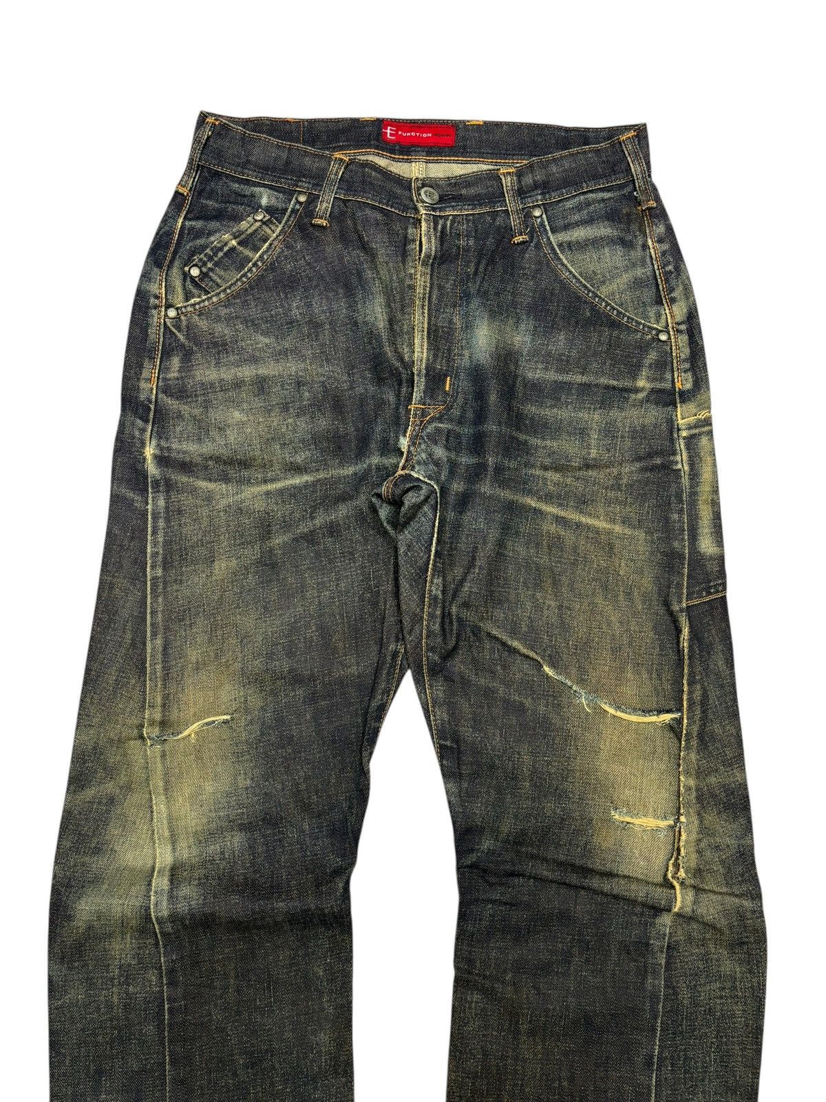 Undercover Rusty Edwin Function Baggy Jeans Mud Wash Denim Loose Size US 31 - 3 Thumbnail