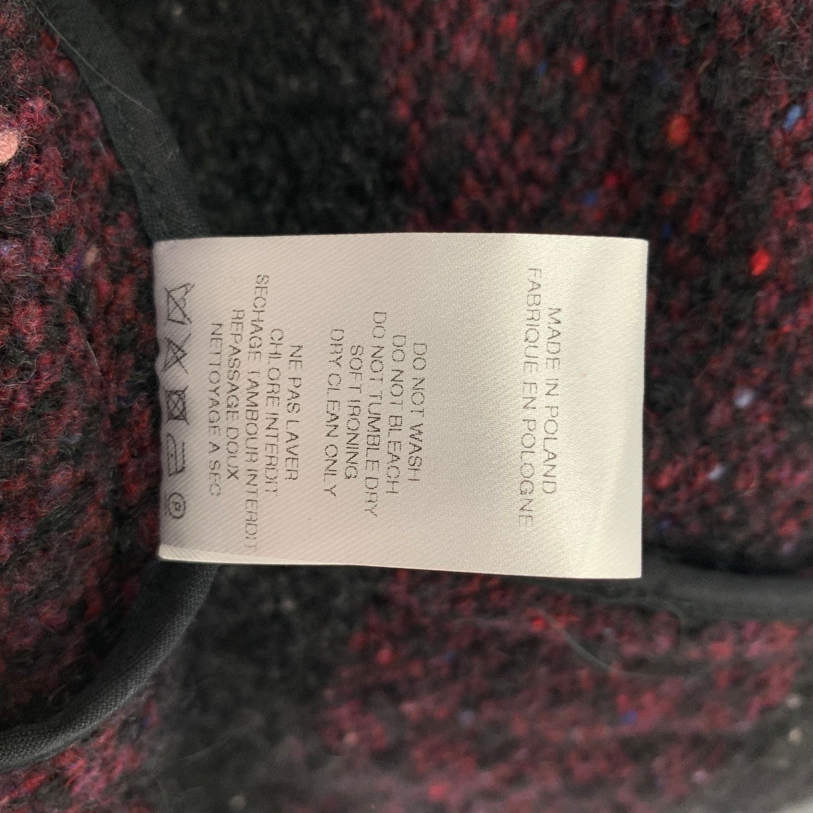 Iro 6 Beverly Black Burgundy Wool Blend Stripe Open Front Coat Size M / US 6-8 / IT 42-44 - 6 Thumbnail