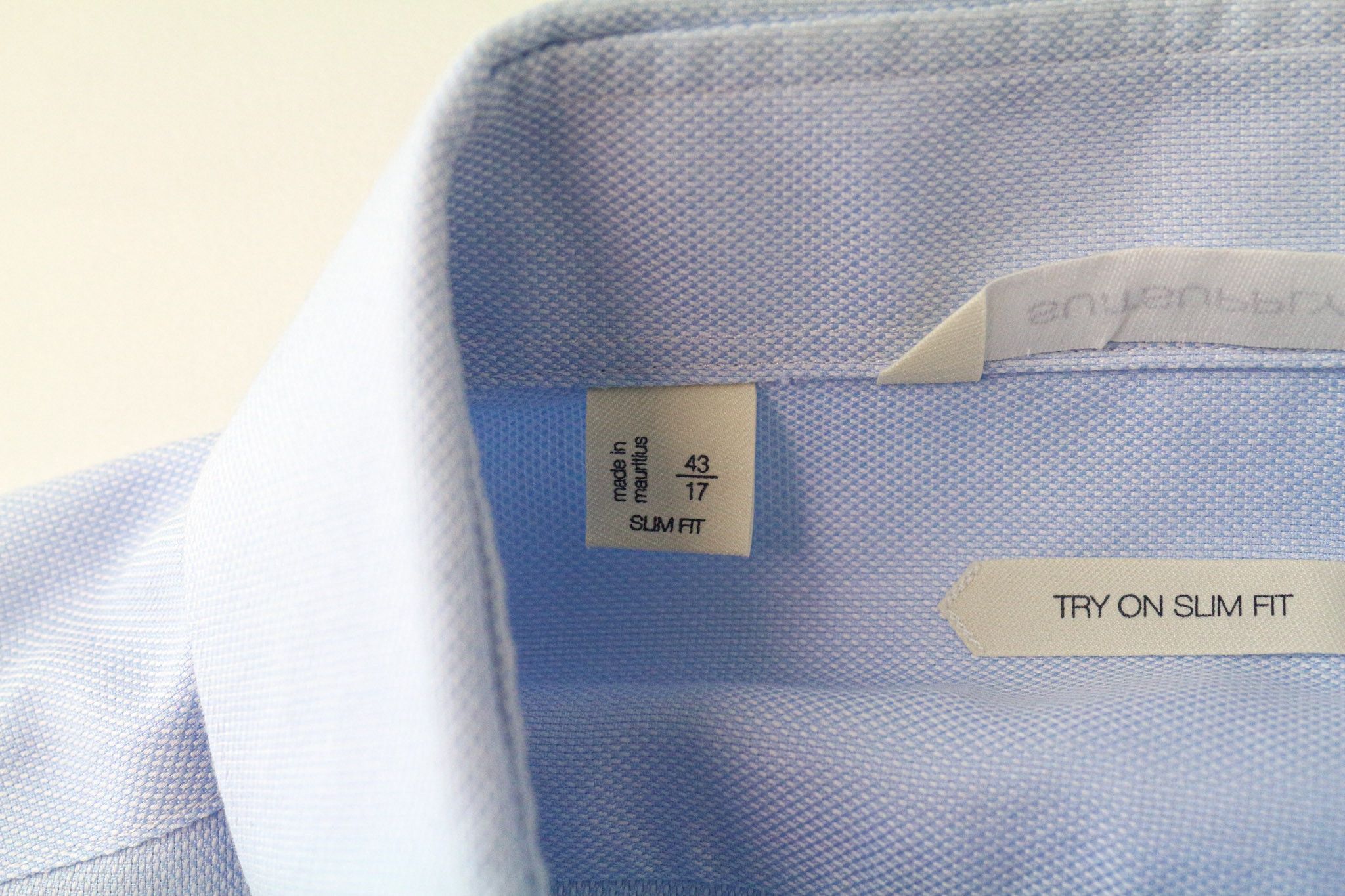Suitsupply 43/17 Slim Blue Cotton Cutaway Twill Shirt 78345 Size 42R - 4 Thumbnail