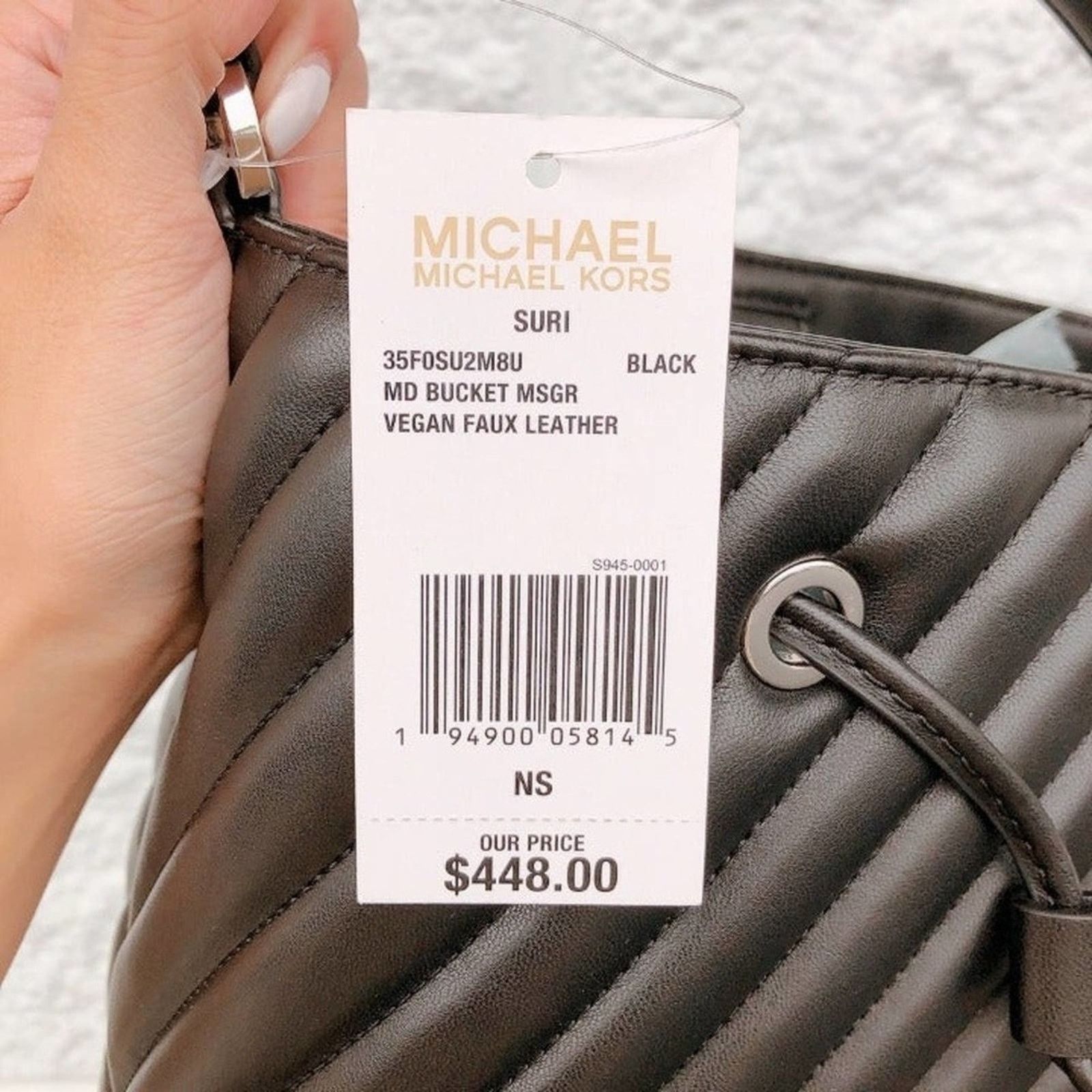 Michael Kors Michael Kors 35F0SU2M8U Suri Medium Quilted Bucket Bag Black Size ONE SIZE - 5 Thumbnail