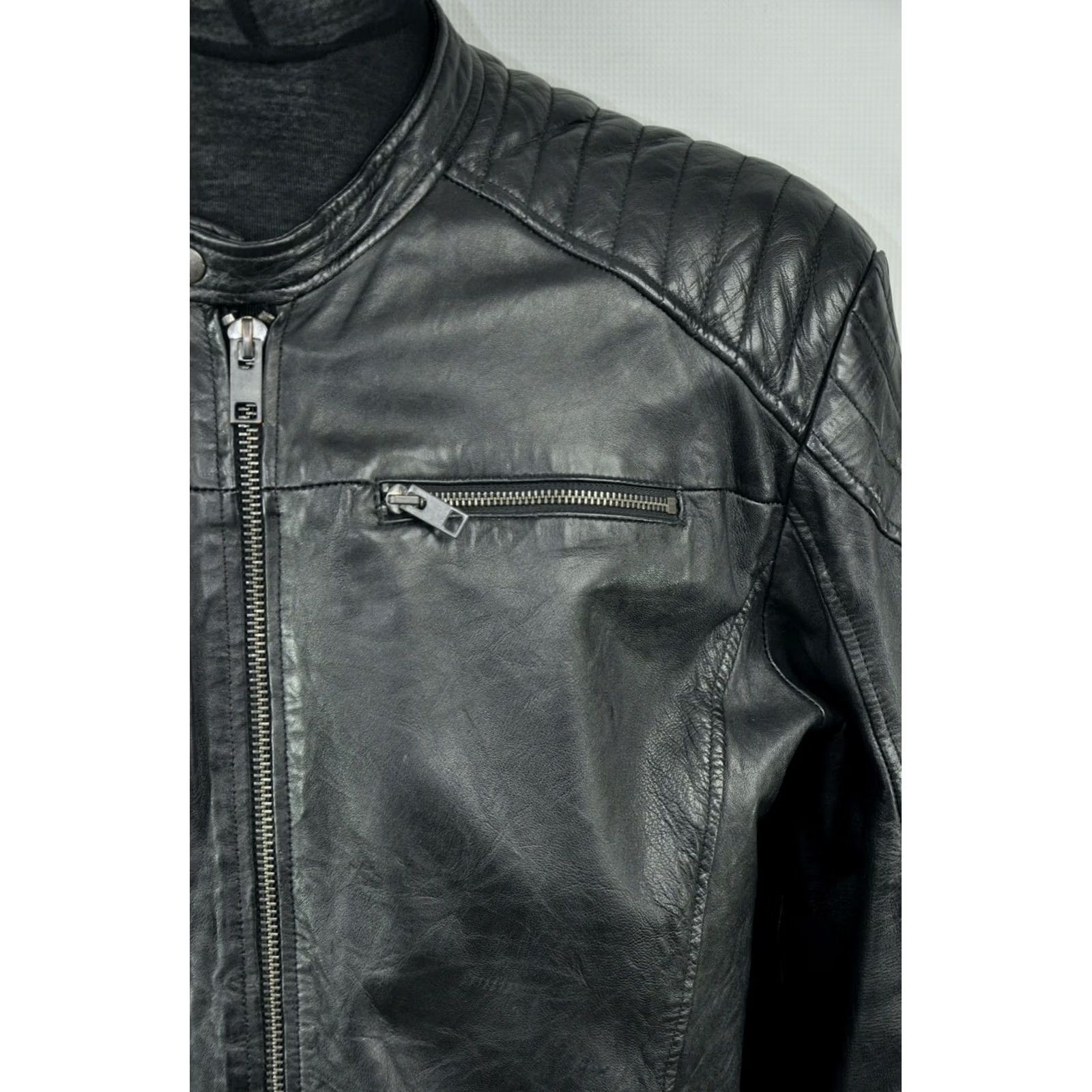 Jack & Jones JACK & JONES Jjeliam Leather Jacket NOOS 2XL Black Mens Jacket Leather Glove? Size US XXL / EU 58 / 5 - 5 Thumbnail