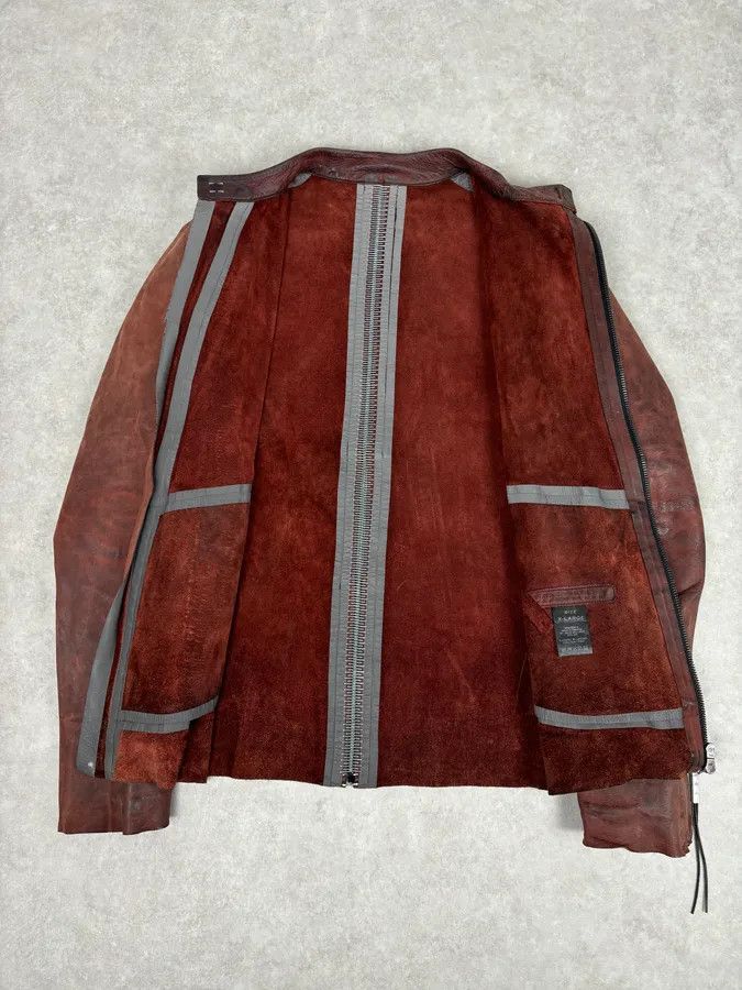 Isaac Sellam Experience Isaac Sellam Bordeaux Leather Back-Zip Avant-Garde Jacket Size US L / EU 52-54 / 3 - 7 Thumbnail