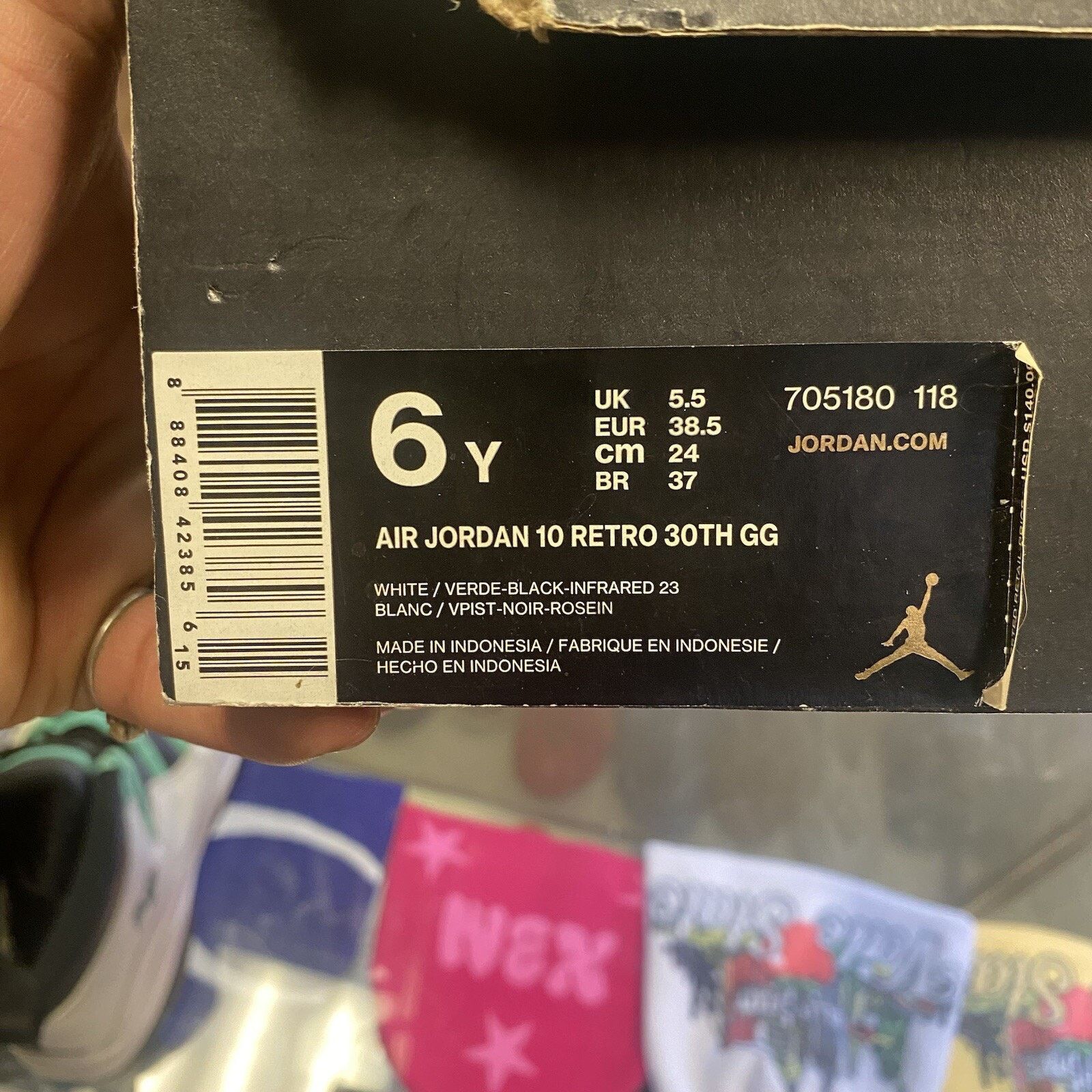 Jordan Brand Air Jordan 10 Retro 30th GG “Verde” Green Black Infrared 6y Size US 6 / EU 39 - 7 Thumbnail