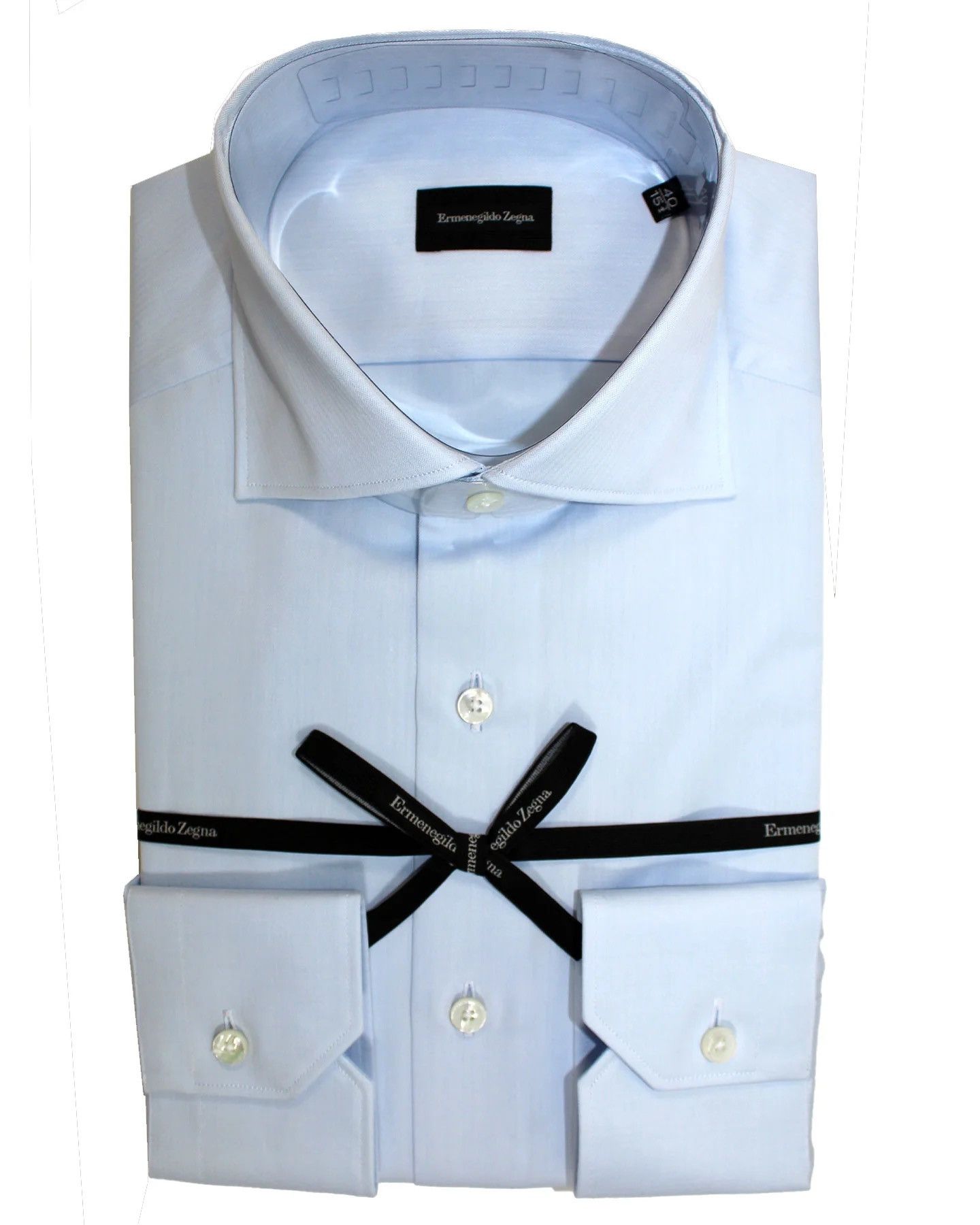 Ermenegildo Zegna ERMENEGILDO ZEGNA Blue Dress Shirt Size US M / EU 48-50 / 2 - 1 Thumbnail