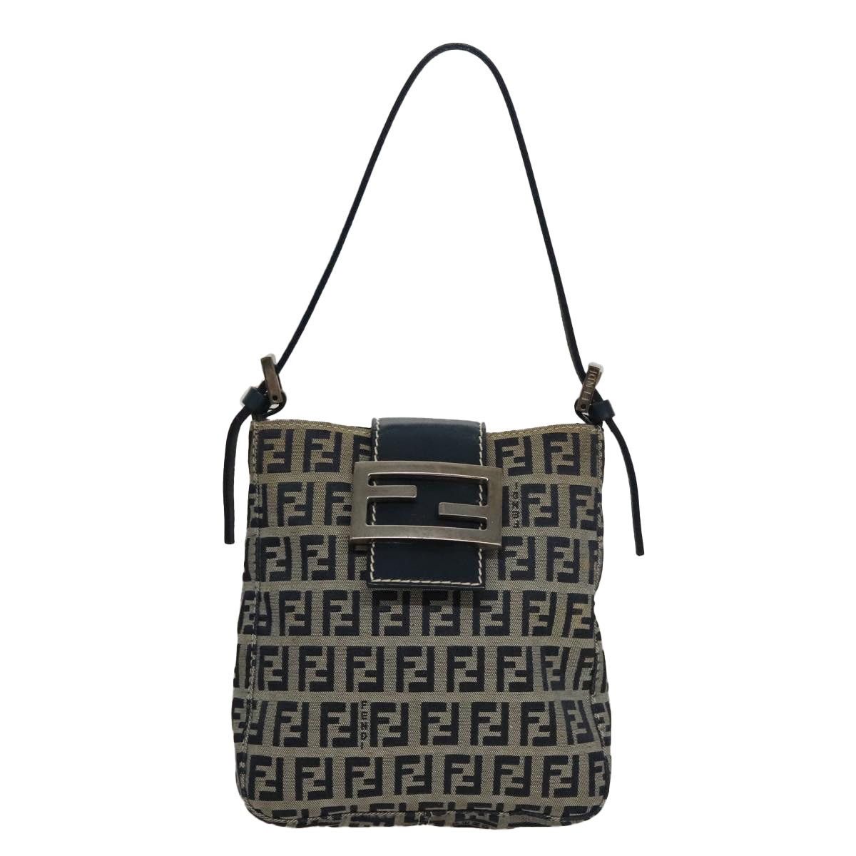 Fendi FENDI Zucchino Canvas Hand Bag Navy Silver Size ONE SIZE - 2 Thumbnail