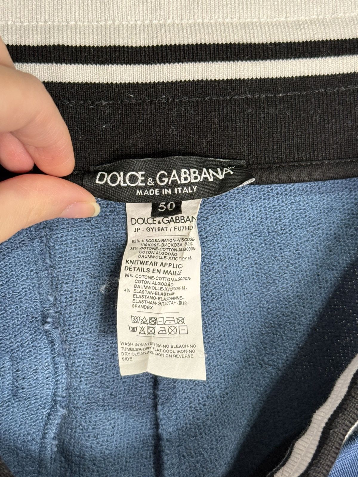 Dolce & Gabbana Dolce & Gabbana Logo Stripe Track Pants Blue Size US 34 / EU 50 - 5 Thumbnail