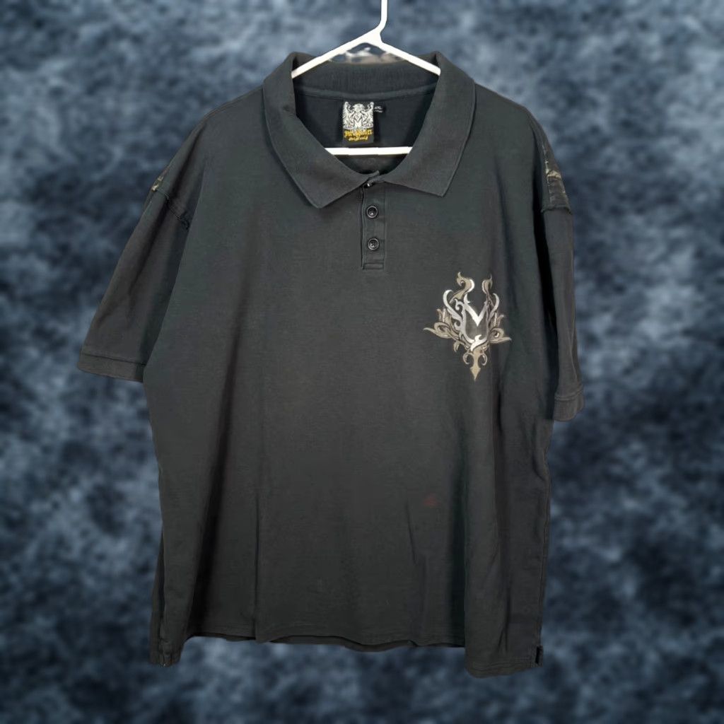 Vintage Miskeen Black Polo Shirt Mens 4XL Winged Graphic Design 100% Cotton Shirt Polo Button Short Sleeve Casual Vintage: No Size US XXL / EU 58 / 5 - 1 Thumbnail