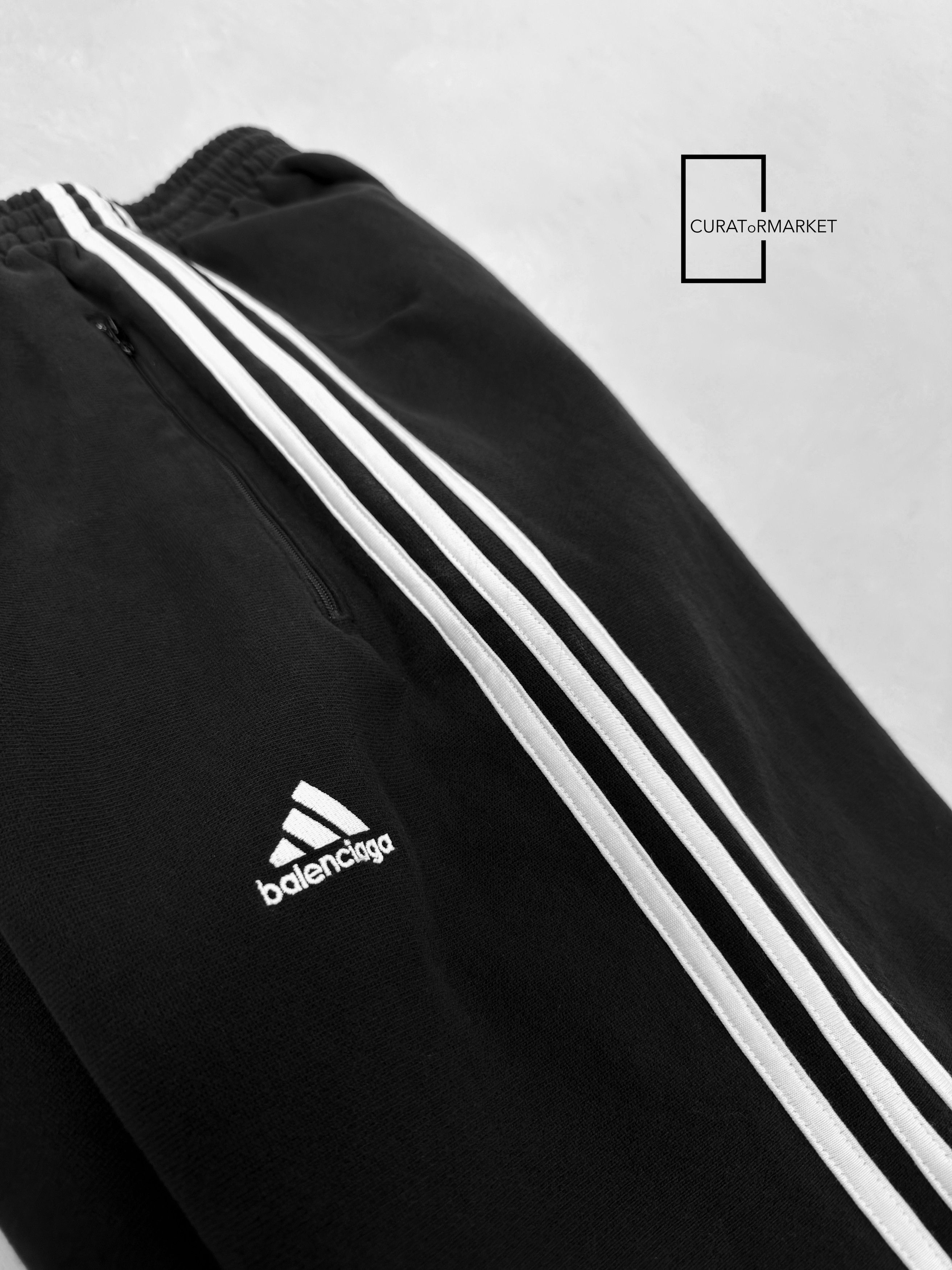 Adidas × Balenciaga XXS Cuffed Relaxed Track Pant Embroidered Logo Stripes SS21 Size US 32 / EU 48 - 9 Thumbnail