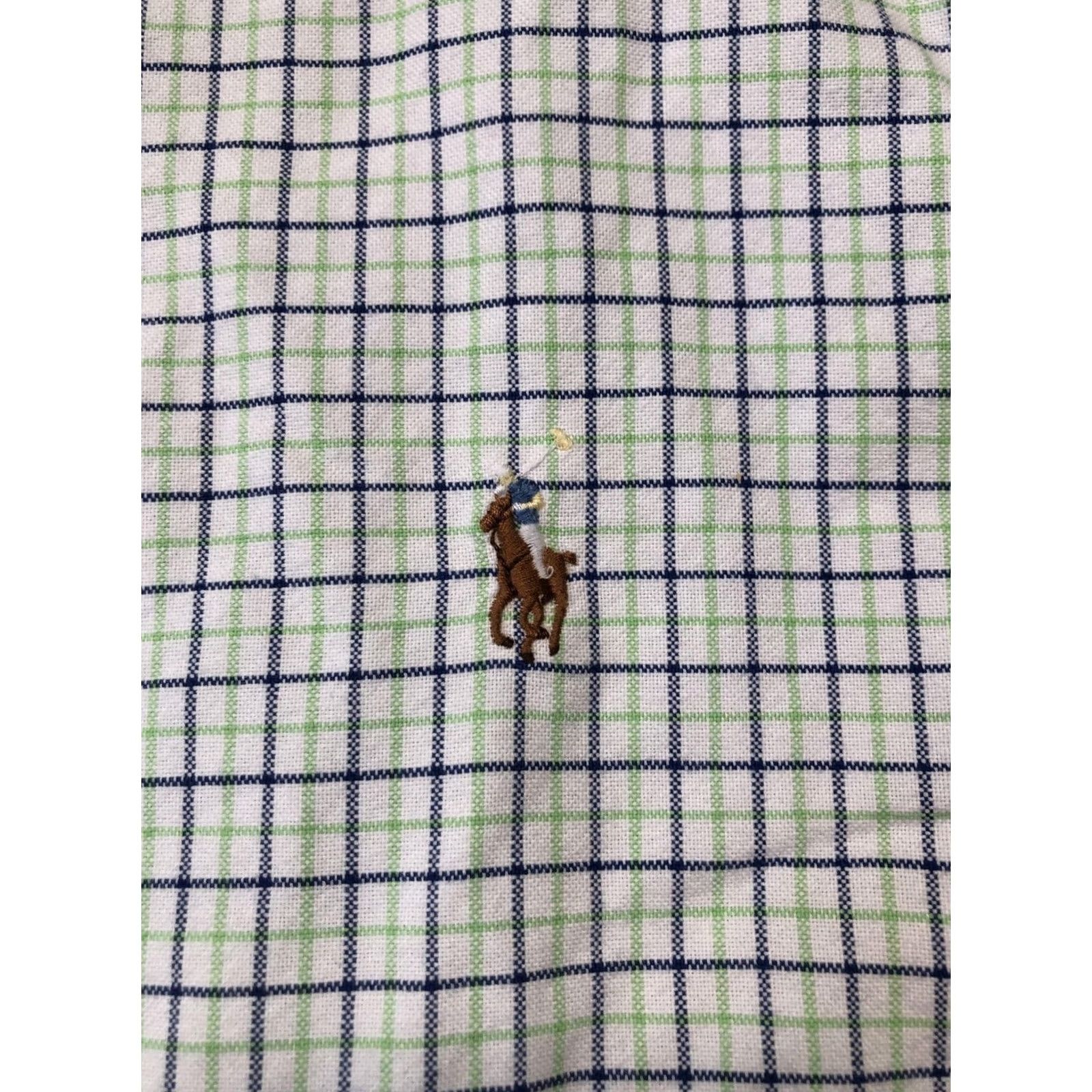 Ralph Lauren Ralph Lauren Shirt Slim Fit Button-Down Tattersall Check Pony Embroidered White Green Navy Mens Large Long Sleeve Button-Up Collared Pony Size US L / EU 52-54 / 3 - 6 Thumbnail