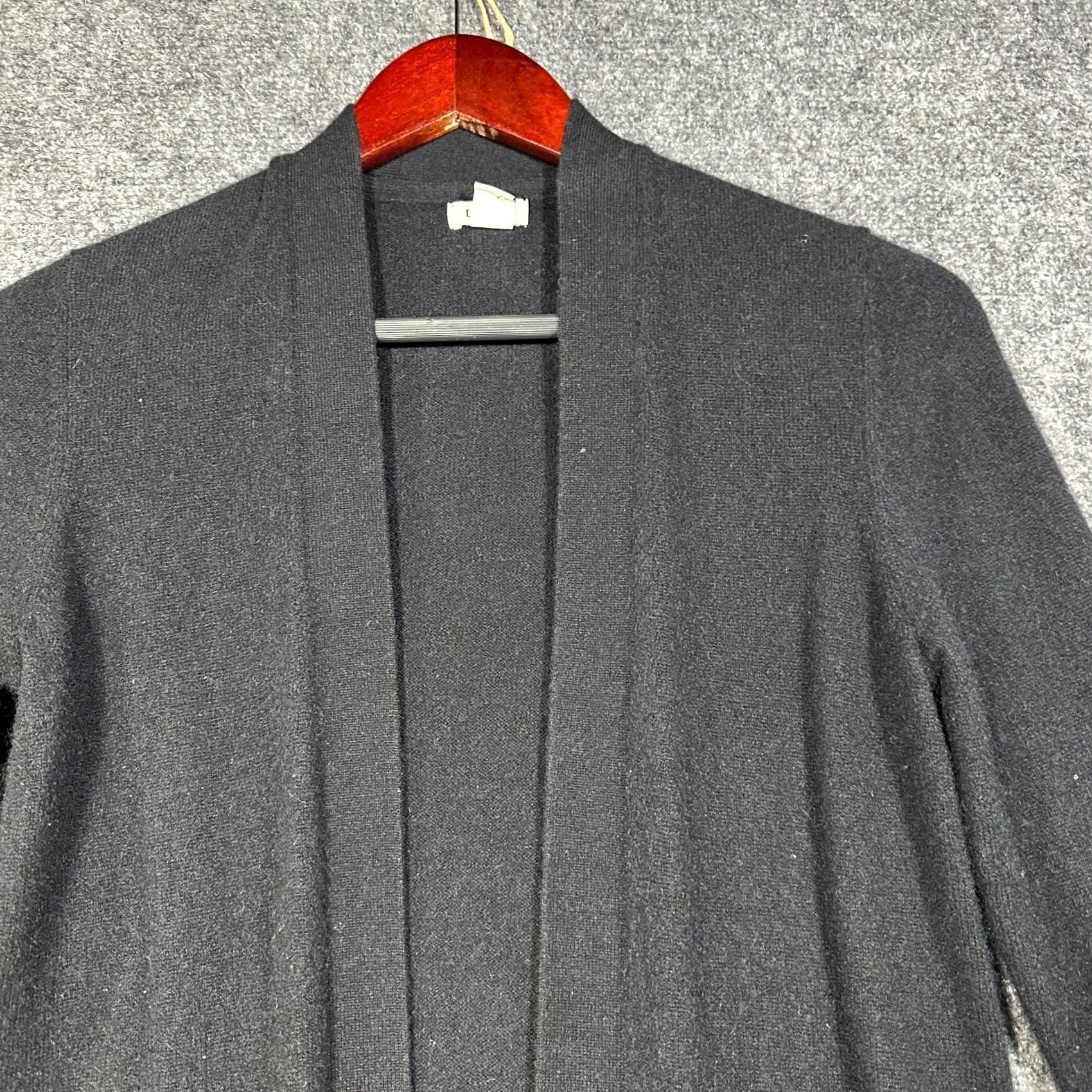 Vintage L.L Bean Sweater Womens PXS Black Cashmere Cardigan Open Front Pockets Size XS / US 0-2 / IT 36-38 - 3 Thumbnail